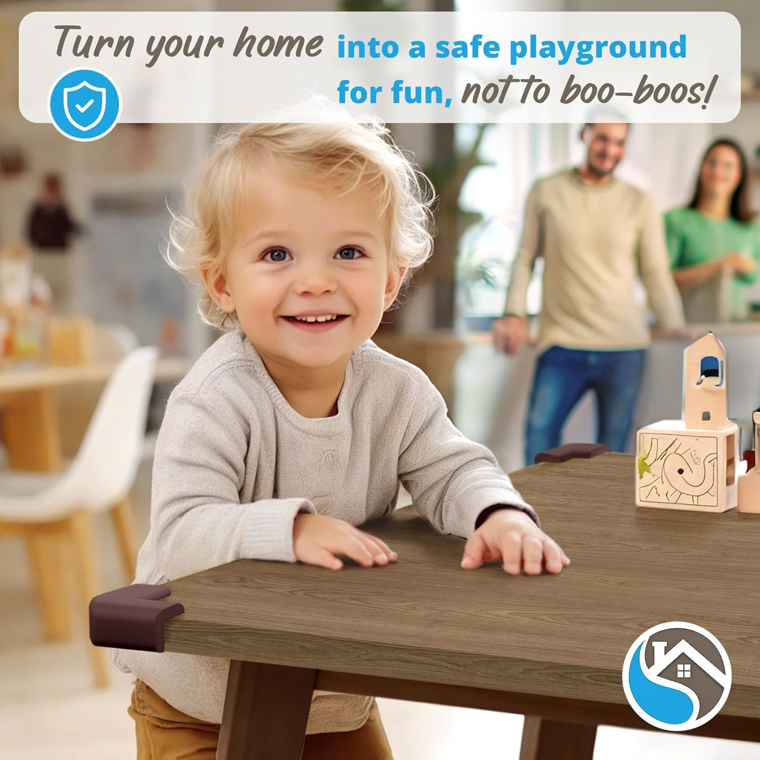 8-Pack Corner Protectors Baby Proof, Furniture Corner and Edge Safety Bumpers, Soft Rubber Foam Cushion Covers, 3M Taped Corner Guards, Baby Child Proofing Pads, Table Corner Protectors, Brown image number 4