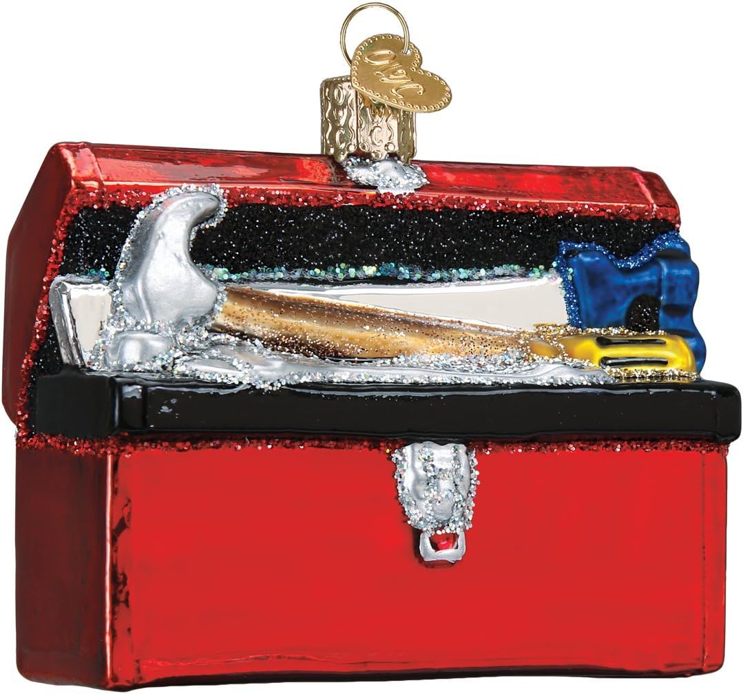 Old World Christmas Tractor Glass Blown Ornament for Christmas Tree, Handcrafted Holiday Decoration, Tools Collection image number 5