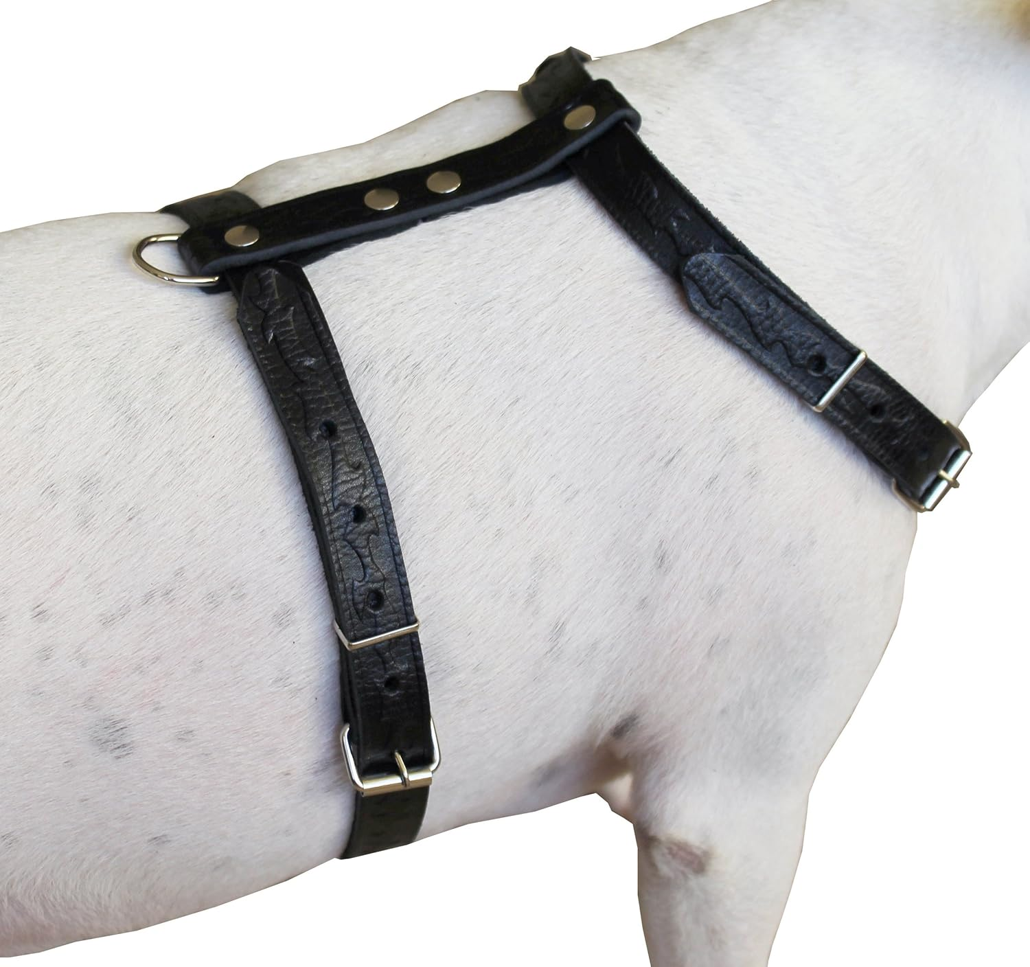 Genuine Tooled Leather Dog Harness Medium. 22-30 Chest 3/4 Wide Straps image number 2