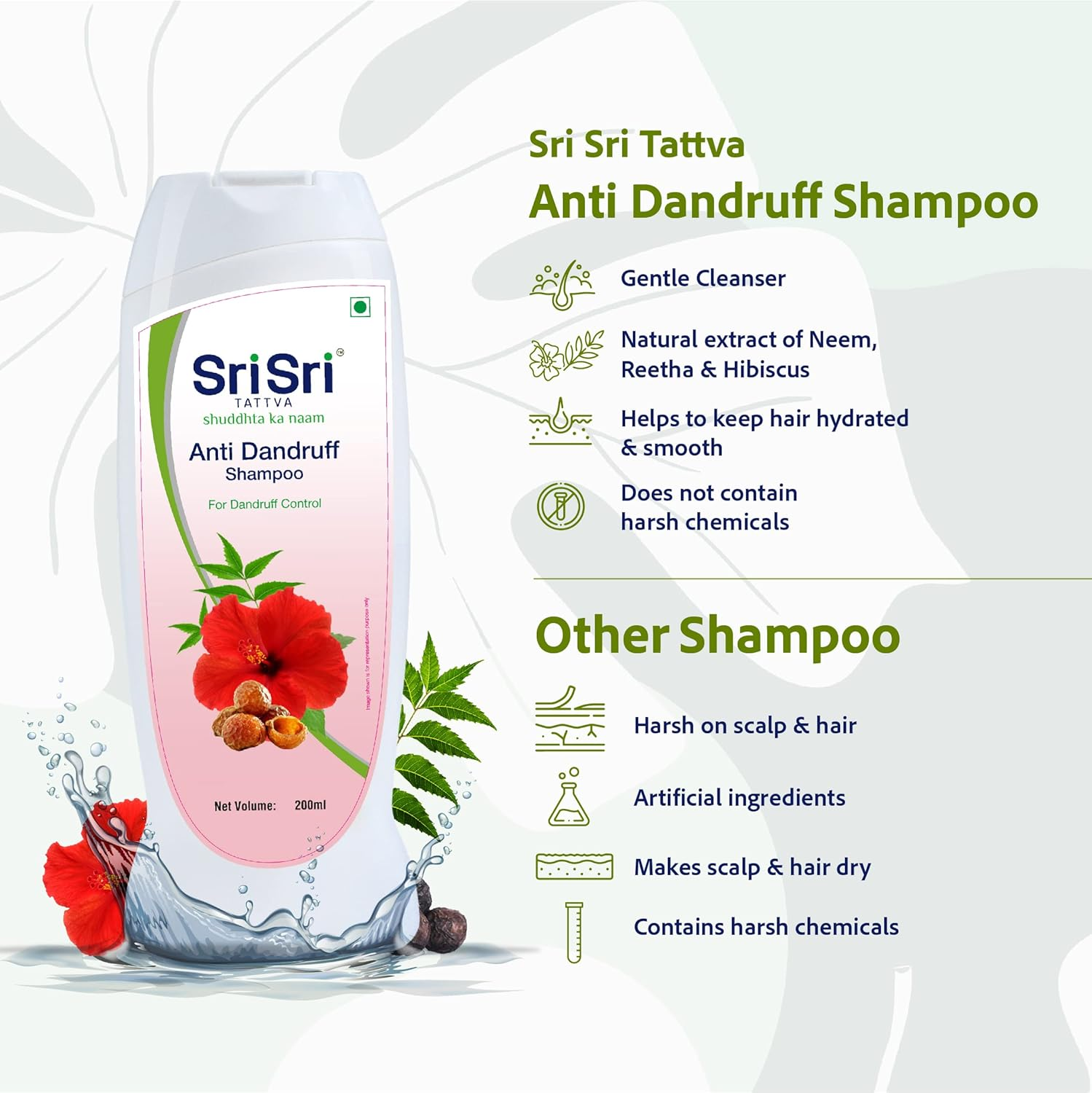 Sri Sri Tattva anti Dandruff Shampoo, 200Ml (Pack of 3) image number 4
