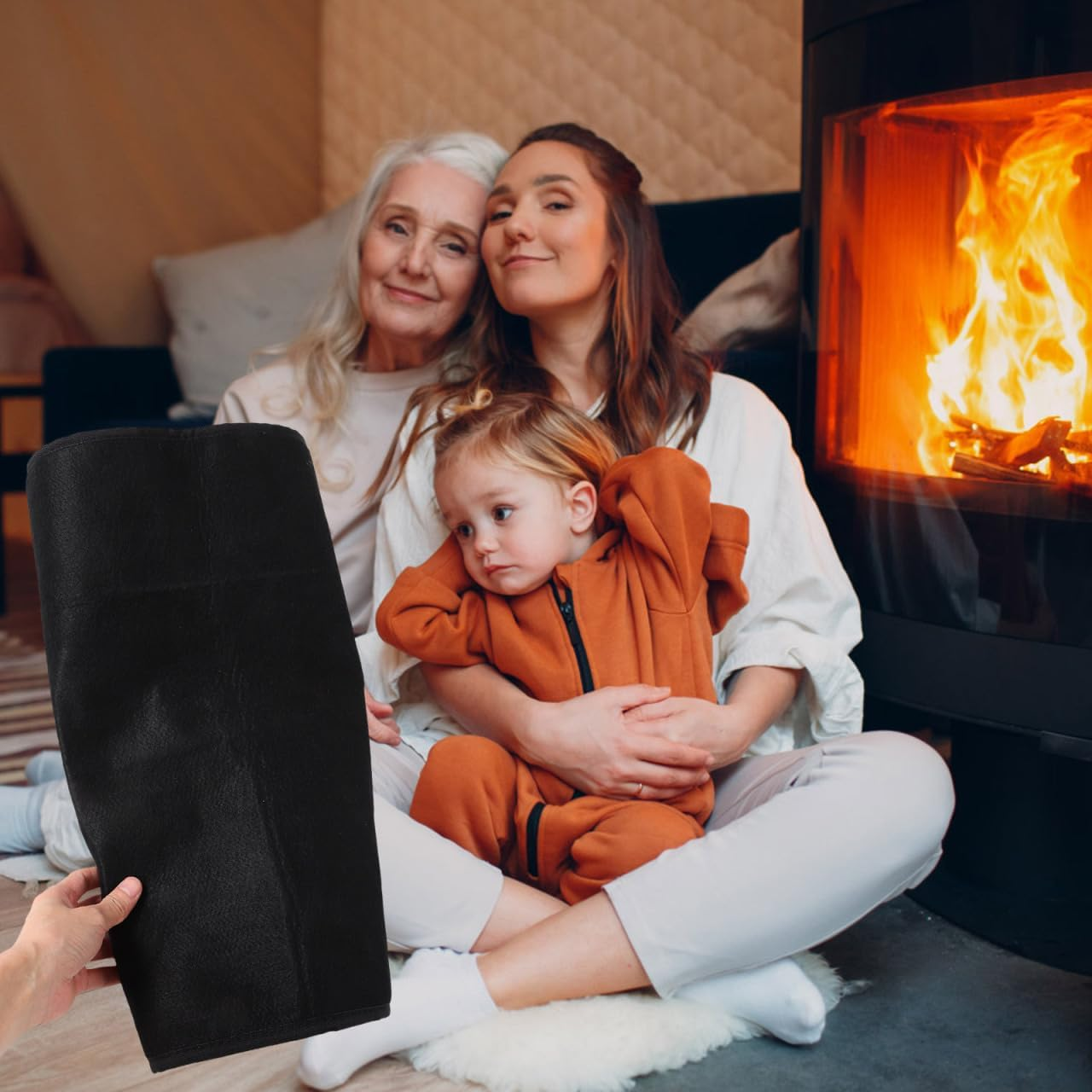 Ciieeo Fireproof Fireplace Mat Half Fire Resistant Floor Pad for Indoor Outdoor Use Flame Retardant Rug for Grilling Camping Hearth Protection