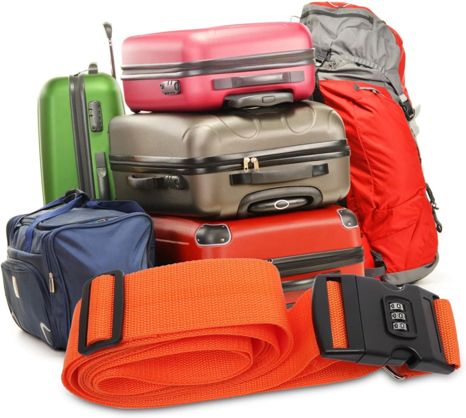 WESIEVYA Luggage Connector Strap Suitcase Strap TSA Approved Heavy Duty Luggage Fixing Non-Slip Travel Accessories for Suitcases and Checked Baggage image number 6