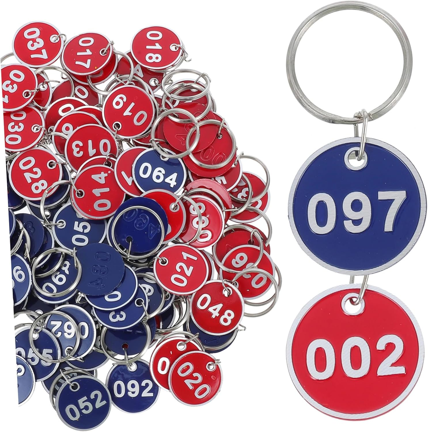 NUOBESTY 100Pcs Tags Aluminum Alloy Metal Luggage Identification Tags Keychain for Sauna Hotels Dormitories Gym Lockers and Travel Suitcases image number 5