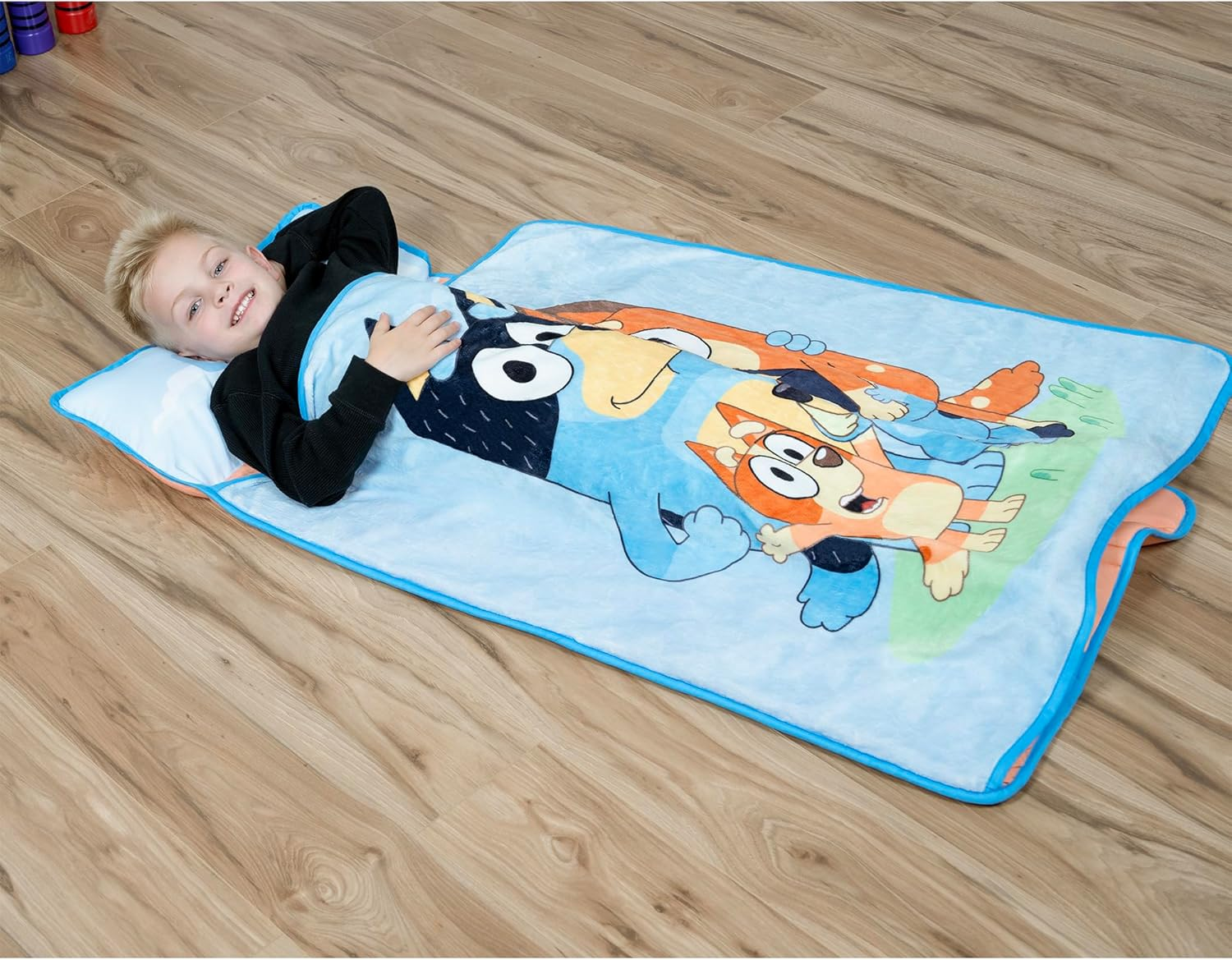 Bluey Kids Nap-Mat Set &ndash; Includes Pillow and Fleece Blanket &ndash; Great for Boys or Girls Napping during Daycare or Preschool - Fits Toddlers and Young Children image number 1