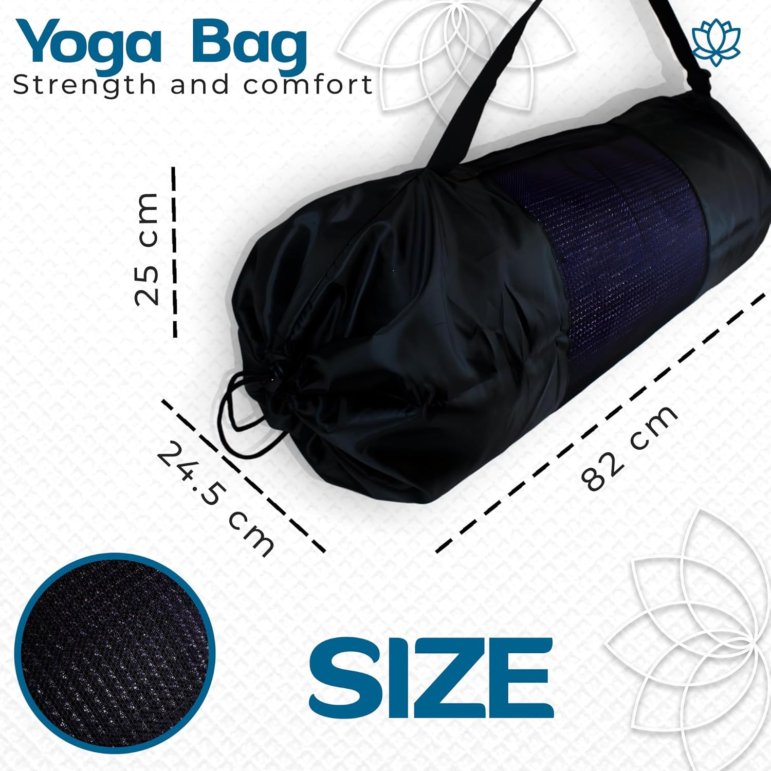DOJA Barcelona Yoga Mat Bag Black 25 X 24.5 X 82 Cm Yoga Polyester Bag Yoga Accessories for Sports, Fitness, Pilates, Gymnastics Mat with Carry Strap