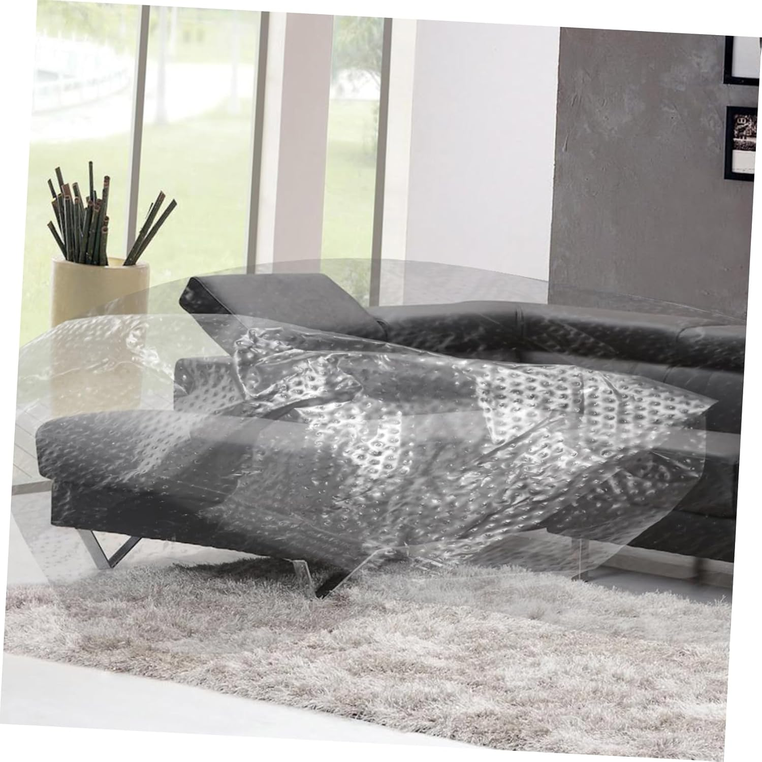 COHEALI 3Rolls Dust Protective Film for Cars Auto Body Furniture Cover Paint Adhesive Protective Film for Vehicle Coverage during Painting