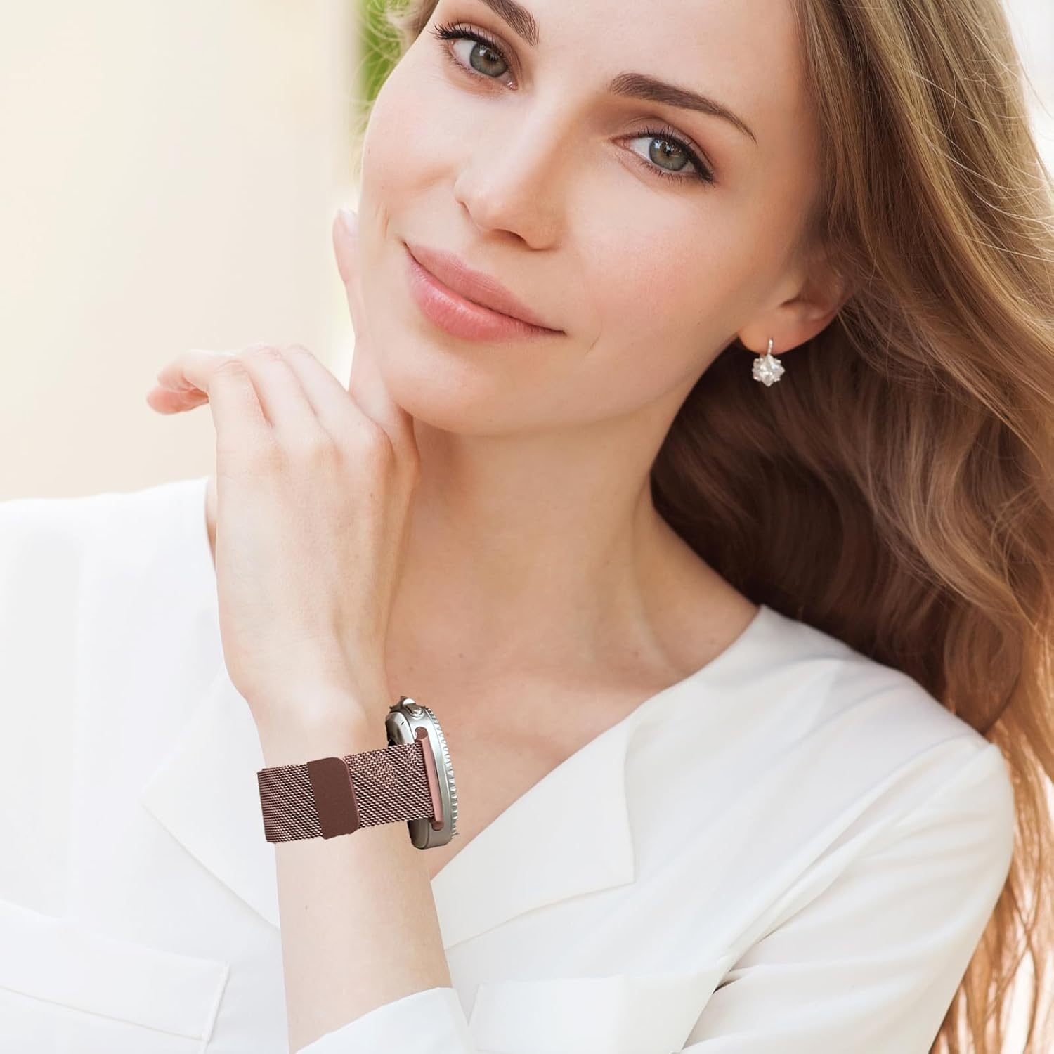 Metal Milanese Loop Compatible with Samsung Galaxy Watch 8 40Mm 44Mm Band Men and Women, Magnetic Clasp Replacement Strap for Samsung Galaxy Watch 8 46Mm Classic image number 1