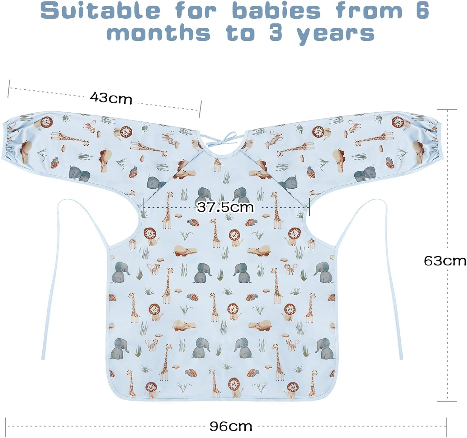 Vicloon Coverall Baby Feeding Bib, Weaning Bib Attaches to Highchair and Table, Long Sleeves Bib with Waterproof