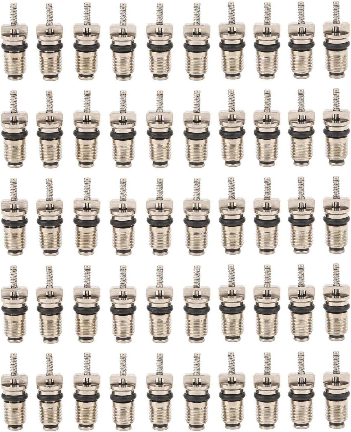 50Pcs Car Air Conditioning Valve Core,R134 Automotive AC Valve Refrigeration Valve Cores Replacement Aluminium Alloy Copper for Most Automotive RV Air Conditioning Tire Remover image number 6