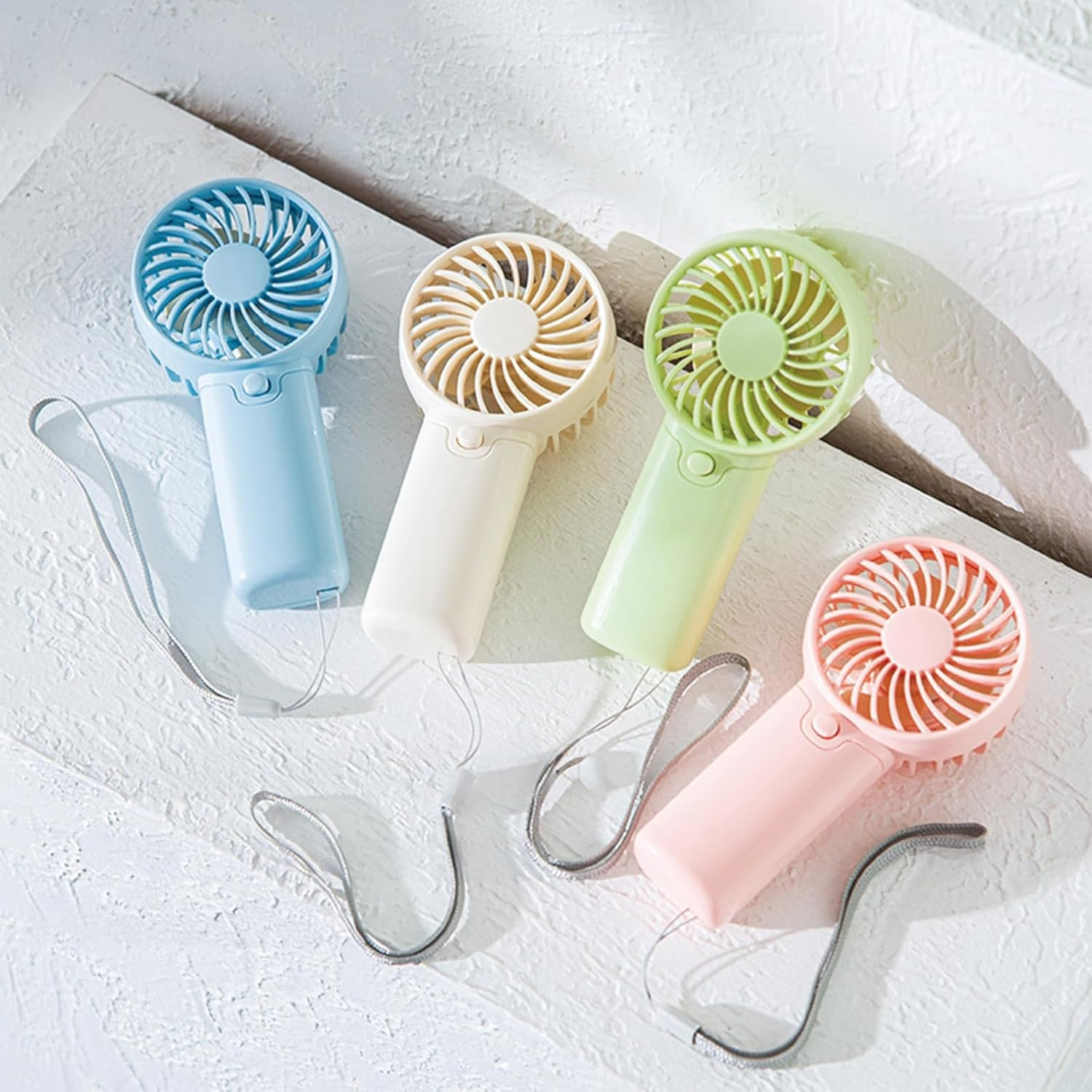 NNAKLLI 5-Inch Portable Handheld Fan, Battery Operated, Quiet Personal Desk Fan for Bedroom, Camping, Outdoor | AAA Powered (No Batteries Included), Lightweight & Compact Design (Pink) image number 1