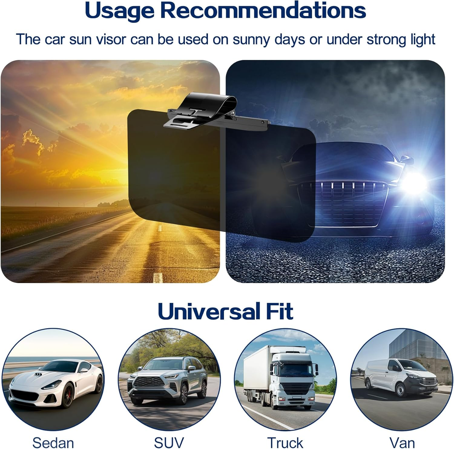 Car Visor Sunshade Extender, Adjustable Polarized Sun Visor Extender, Windshield Anti-Glare Uv-Filtering Sun Blocker for Safe Driving (Transparent) image number 6