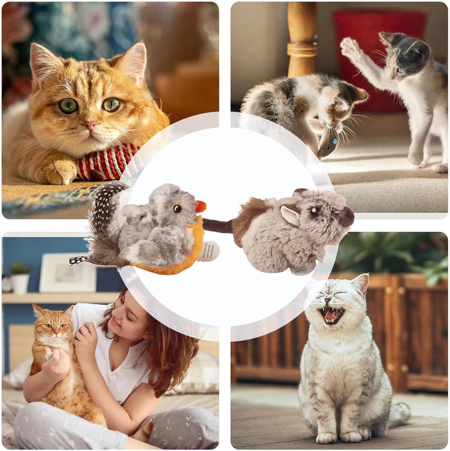 Cat Toys for Bored Indoor - Indoor Cat Toys Interactive - Plush Animal Activity Realistic Play Exercise Jumping Mental Stimulation for Feline Fun and Energy Boosting image number 2