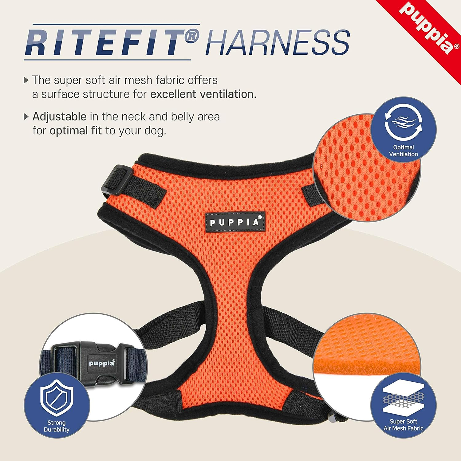 Authentic Puppia Ritefit Harness with Adjustable Neck image number 6