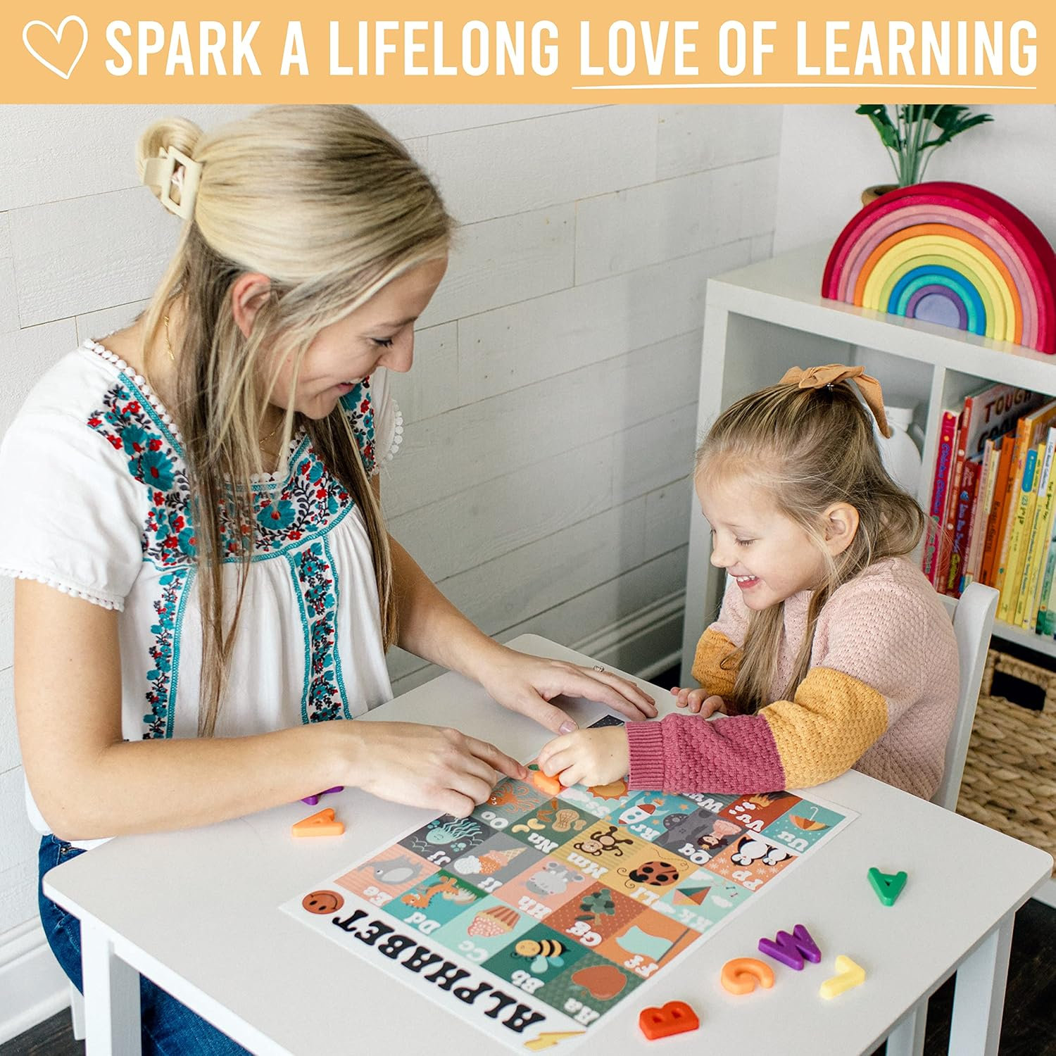 4 Retro Pre K Learning Posters for Toddlers 1-3 - ABC Poster for Toddlers Wall, Solar System Poster for Kids Maps, Preschool Classroom Map of the World Poster, Kindergarten Homeschool Supplies&hellip; image number 6