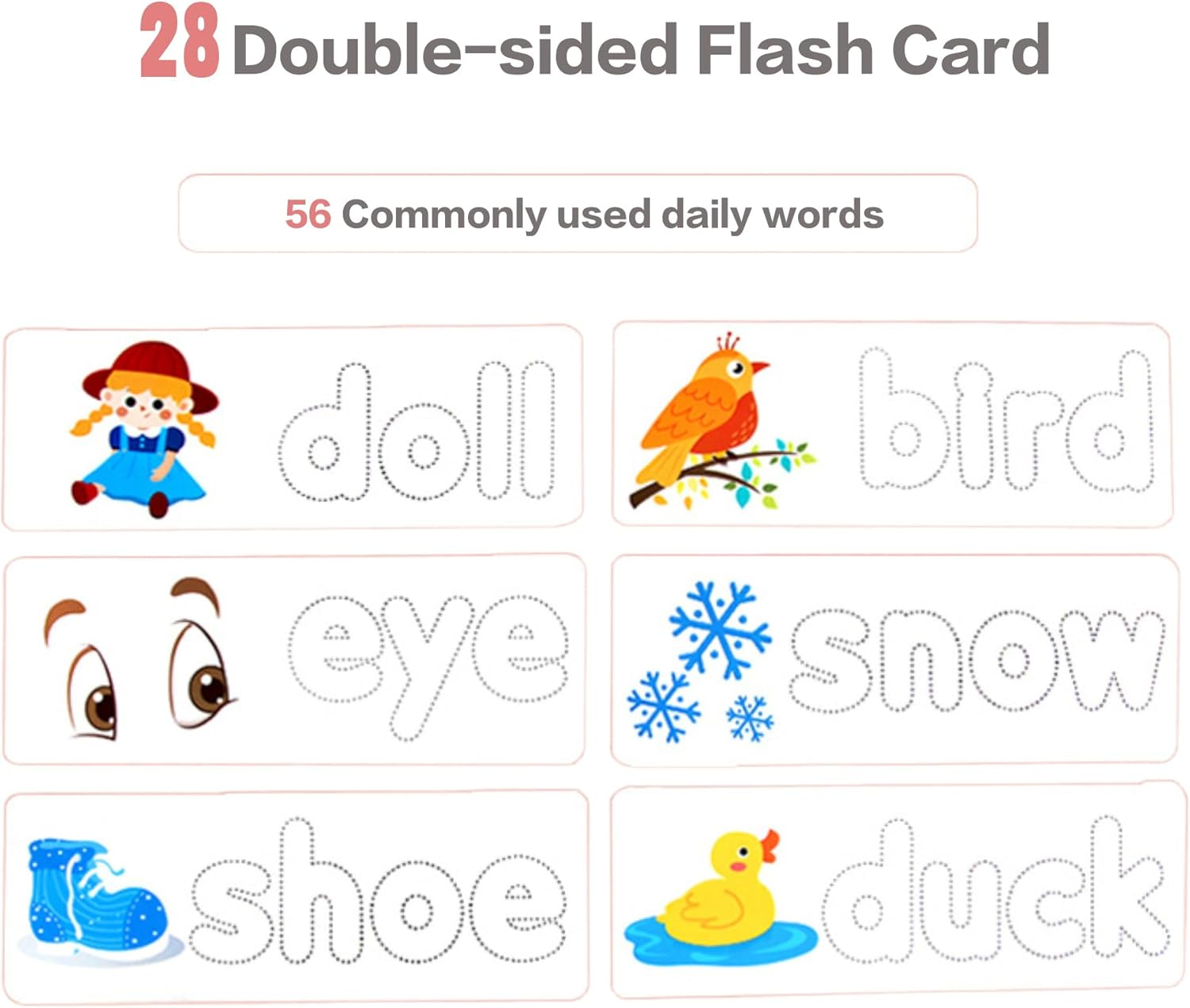 BEACENOV Toddler Reading and Spelling Learning Toys,52 Wooden ABC Alphabet & 28 Words Flash Cards,Montessori Preschool Learning Educational Toy,Letter Matching Game