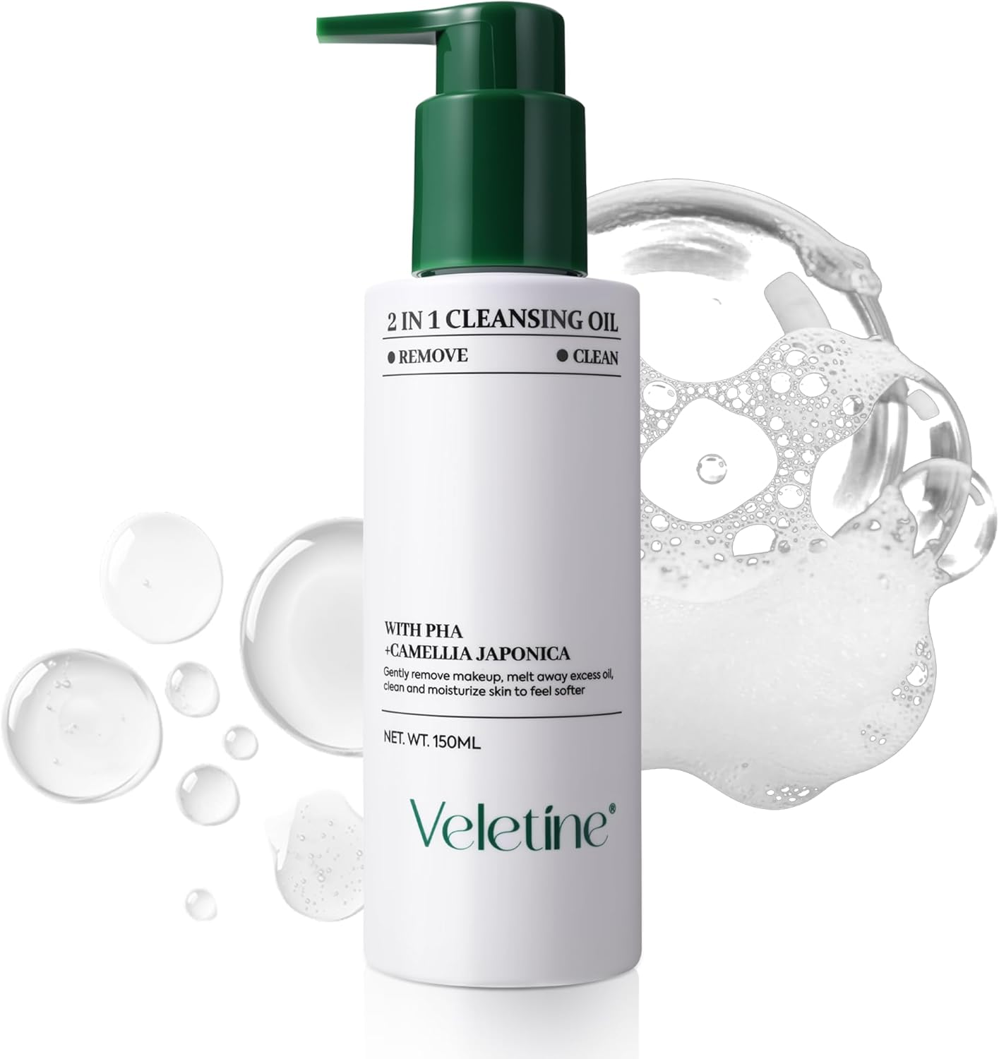 Veletine 2 in 1 Face Make up Cleasing Oil,Gently Remove Makeup,Melt Away Excess Oil,Clean and Moisturize Skin to Feel Softer,With Camellia Japonica,Suitable for All Skin Types.150Ml image number 1
