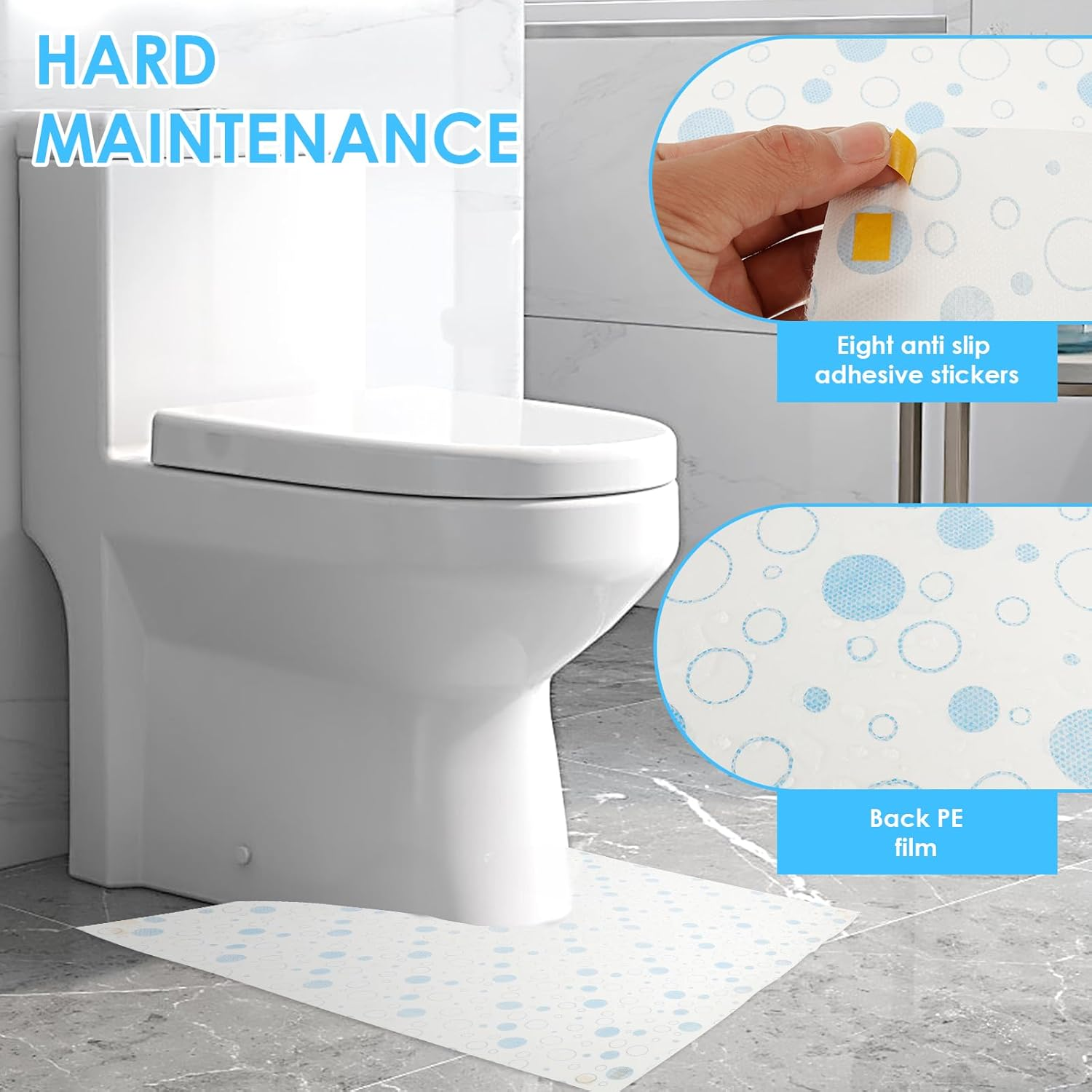 50Pcs Disposable Toilet Mats, Non Woven Fabric Toilet, Absorbent Floor Protector from Urine Disposable Floor Mat U-Shape Training Mats Commode Mats for Children Adults image number 1