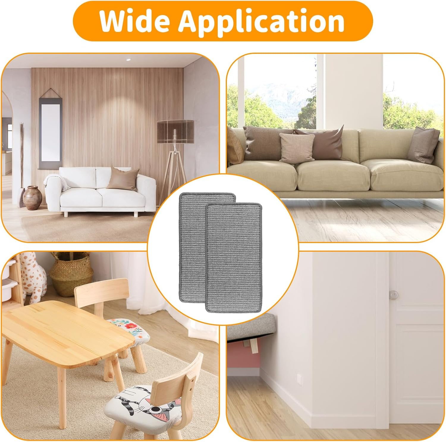 DAJAVE Pack of 3 Cat Scratching Mat, Siasl Scratching Mat, Cat Scratching Mat, 50 &times; 25 Cm, Sisal Carpet, Cats Grey Cat Scratching Mat for Cats, Protects Carpets and Sofas image number 6