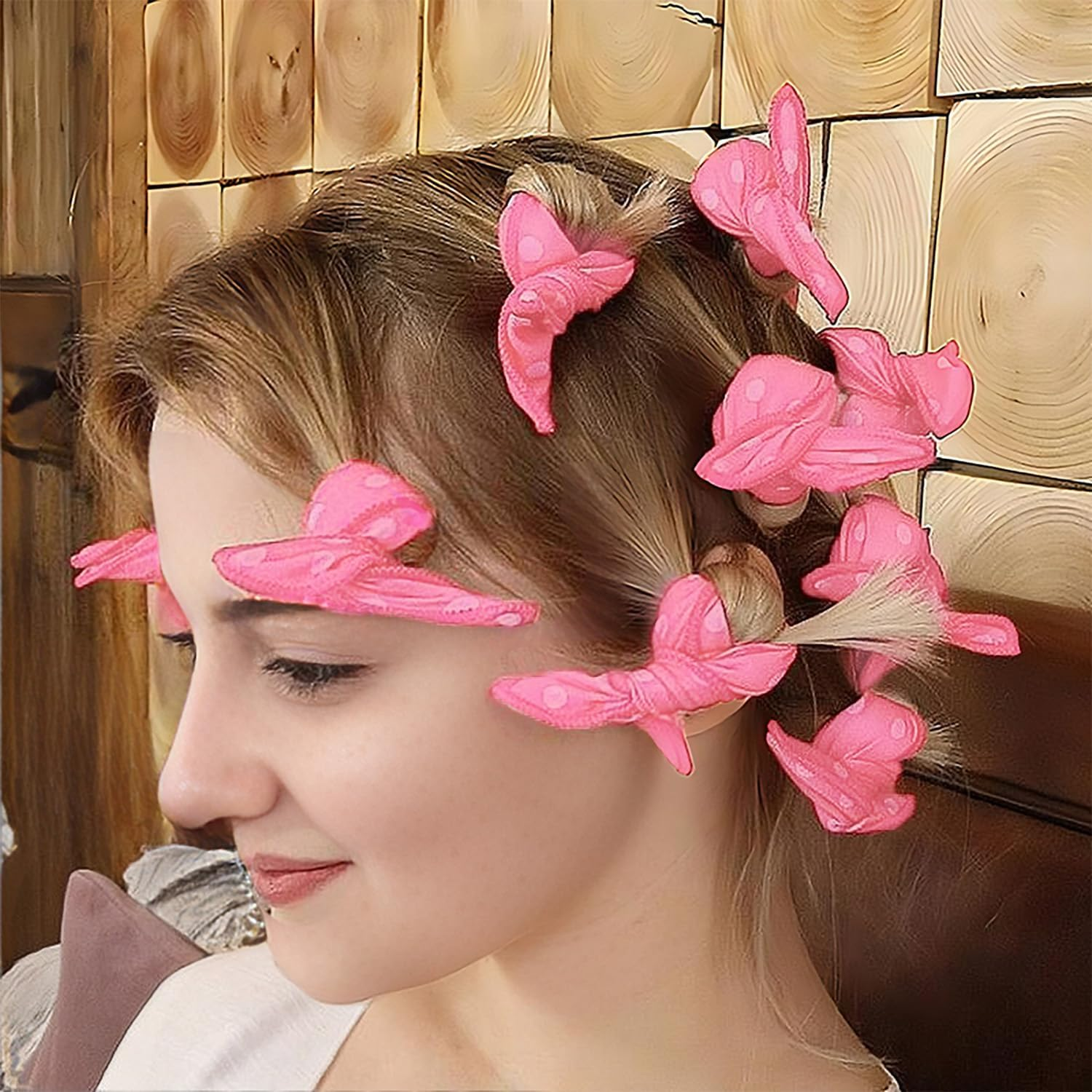 Pack of 10 Flexible Soft Cushion Curlers, Pillow Sponge Rollers, Night Sleep Curlers, Sponge Hair Styling Curlers, Soft Sleep Foam Curlers for Women (Multi-Colour) image number 1