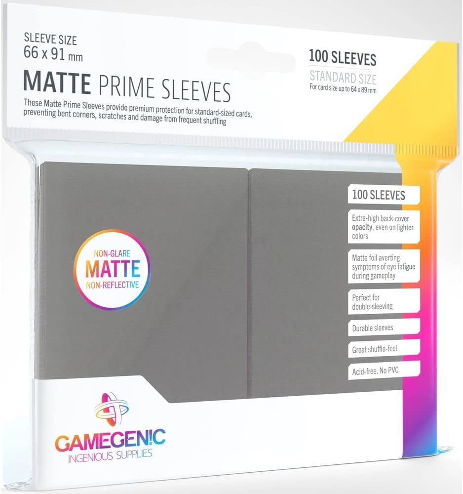 Gamegenic Matt Prime Card Sleeves, Red - Black image number 4