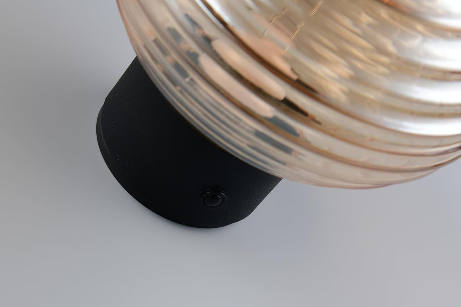 Reality Leuchten Earl R27771113 LED Battery-Powered Wall Light Metal Matte Black Glass Amber-Coloured Includes 1.5 Watt LED 4-Way Touch image number 4