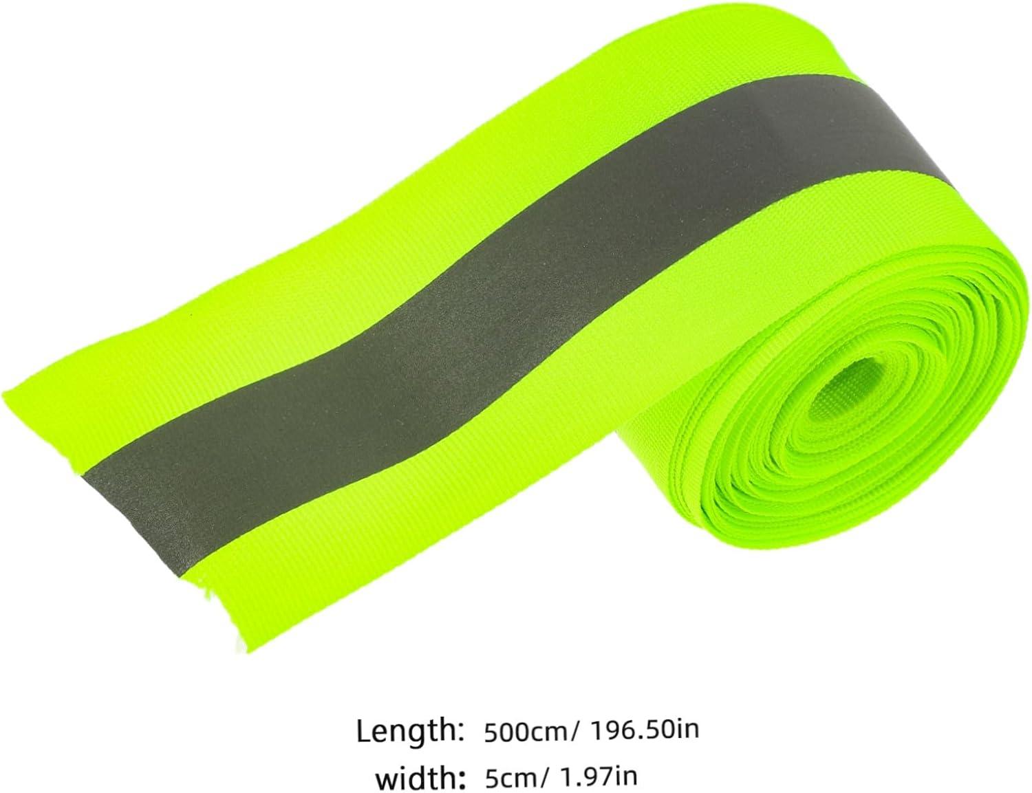 High Visibility Fluorescent Reflective Safety Tape 1.96 X 0.79 Fabric Caution Warning Strips 16.4 Roll for Night Outdoor Use and Bicycle Visibility