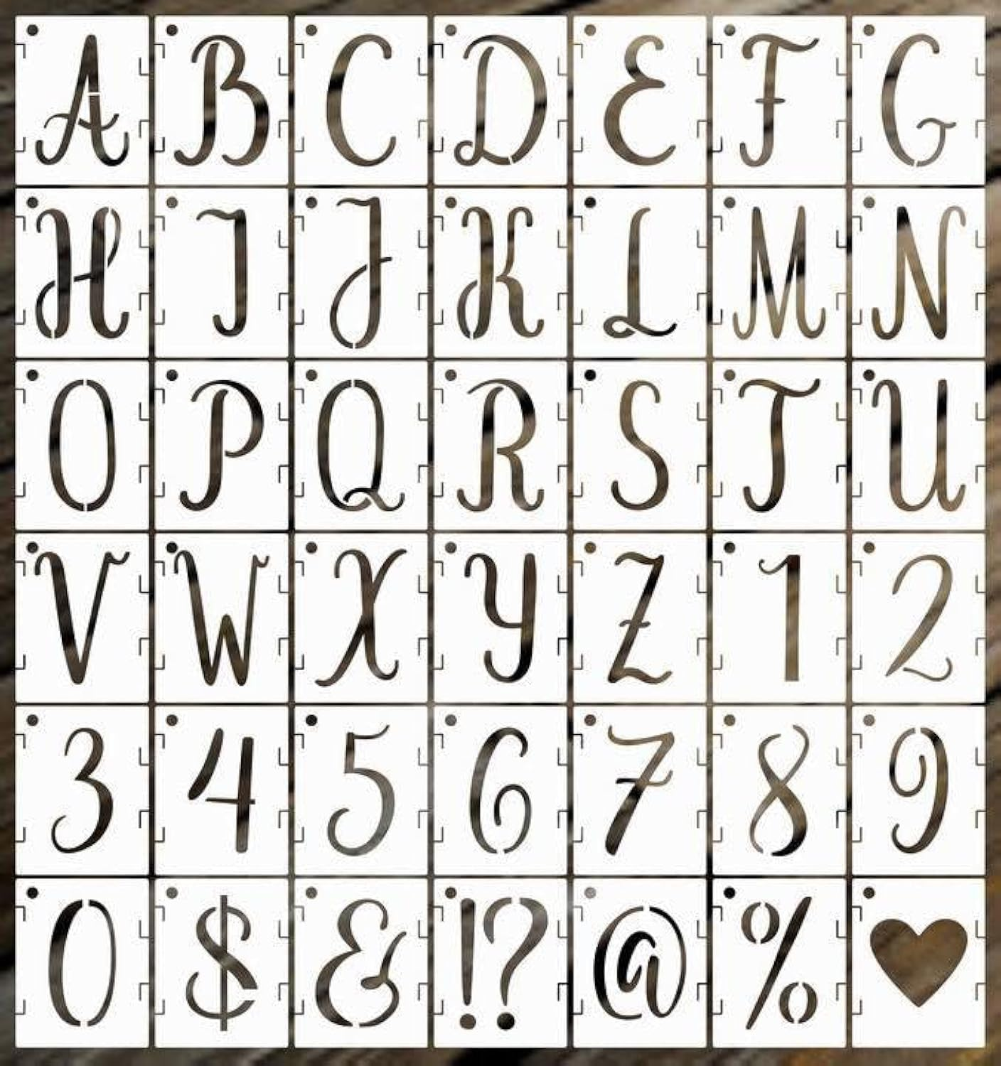 Letter Stencils, 42PCS Large Alphabet Stencils Letters, Reusable Spray Paint, Plastic Letter and Number Templates for Wall Painting DIY Art Projects Decoration image number 1