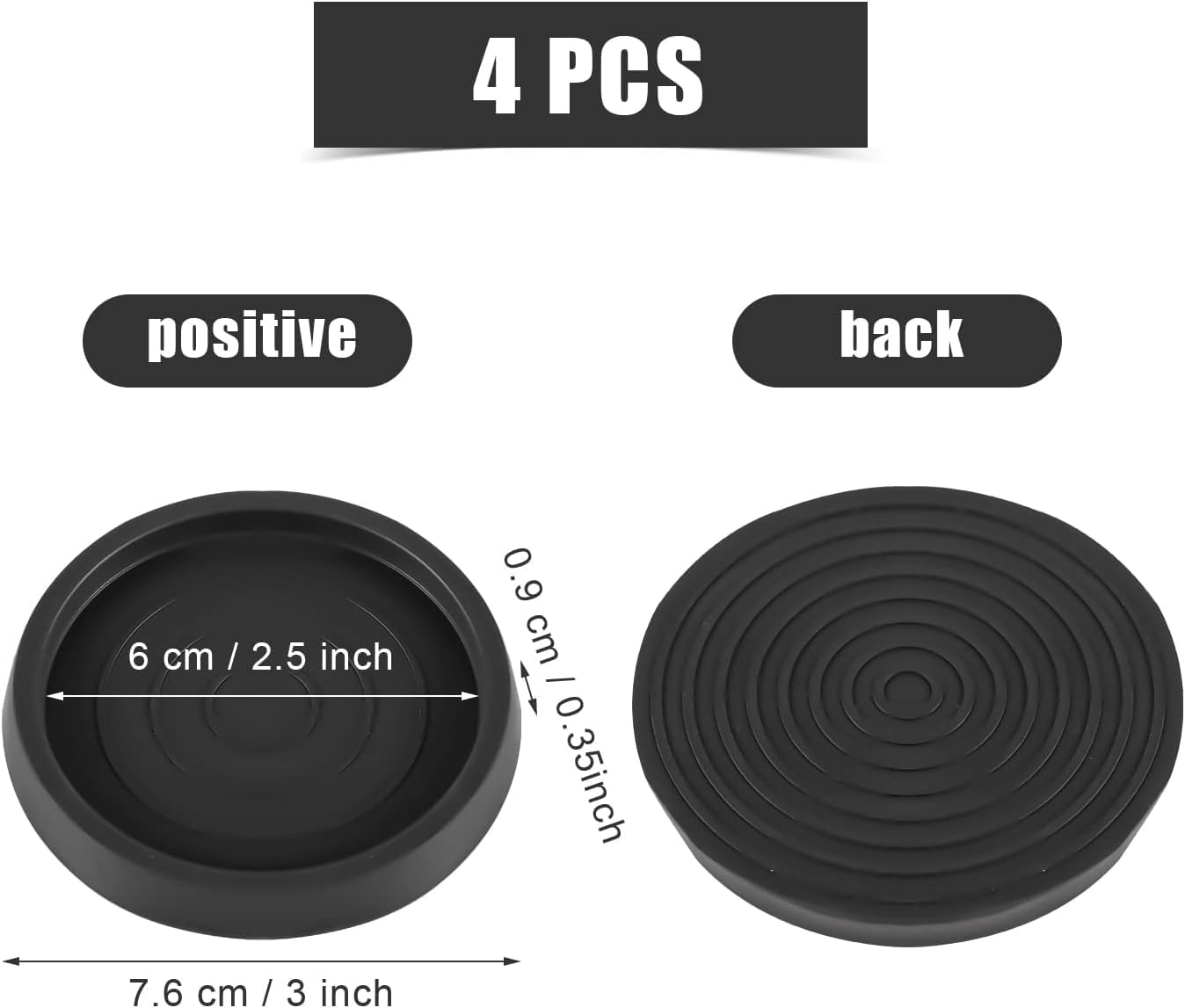 Silicone Non Slip Furniture Pads Furniture Coasters, 4Pcs 2.5Inch Non Slip Furniture Pads,Round Rubber Furniture Caster,Furniture Leg Protectors,Floor Protector Furniture Caster Cups anti Sliding Pads - Brown image number 3