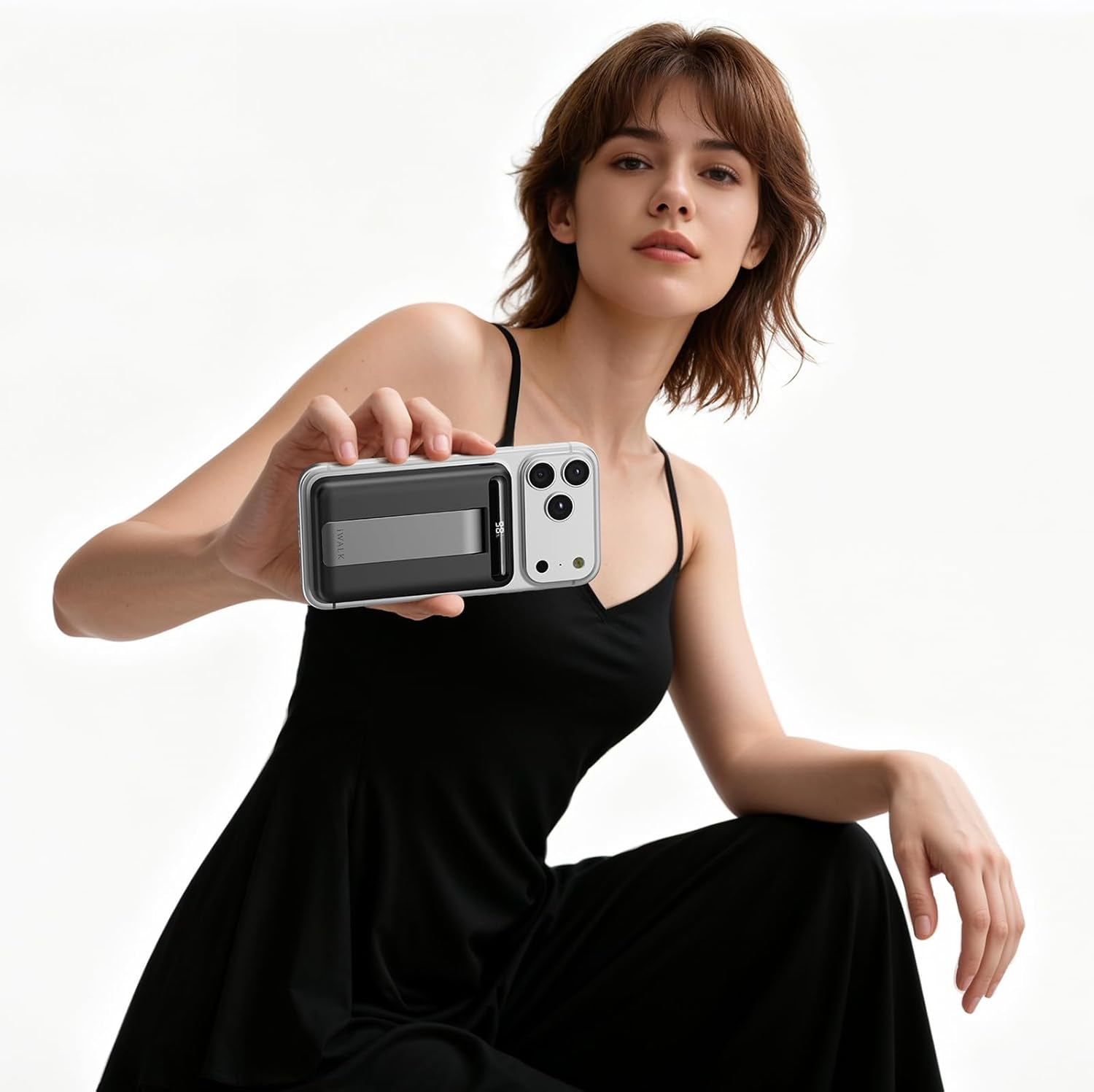 Iwalk Qi2 Certified 15W Magnetic Wireless Power Bank, 10000Mah Portable Charger with Adjustable Stand & LED Display, Fast Charging for Iphone 16/15/14/13/12 Pro/Pro Max/Plus/Mini