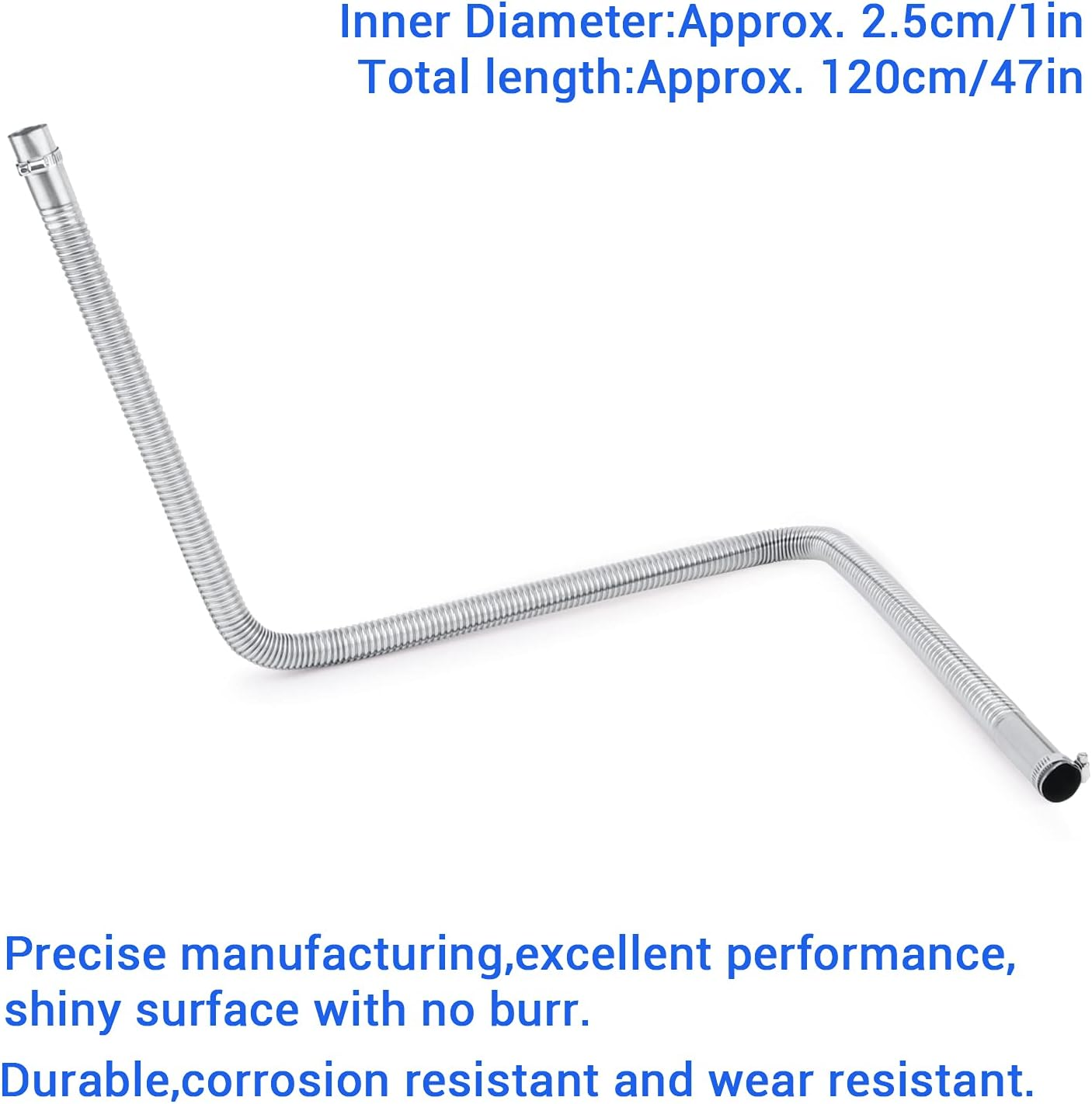 1 Inch Stainless Steel Exhaust Pipe Parking Air Heater Fuel Tank Diesel Gas Vent Hose Length 120CM image number 5