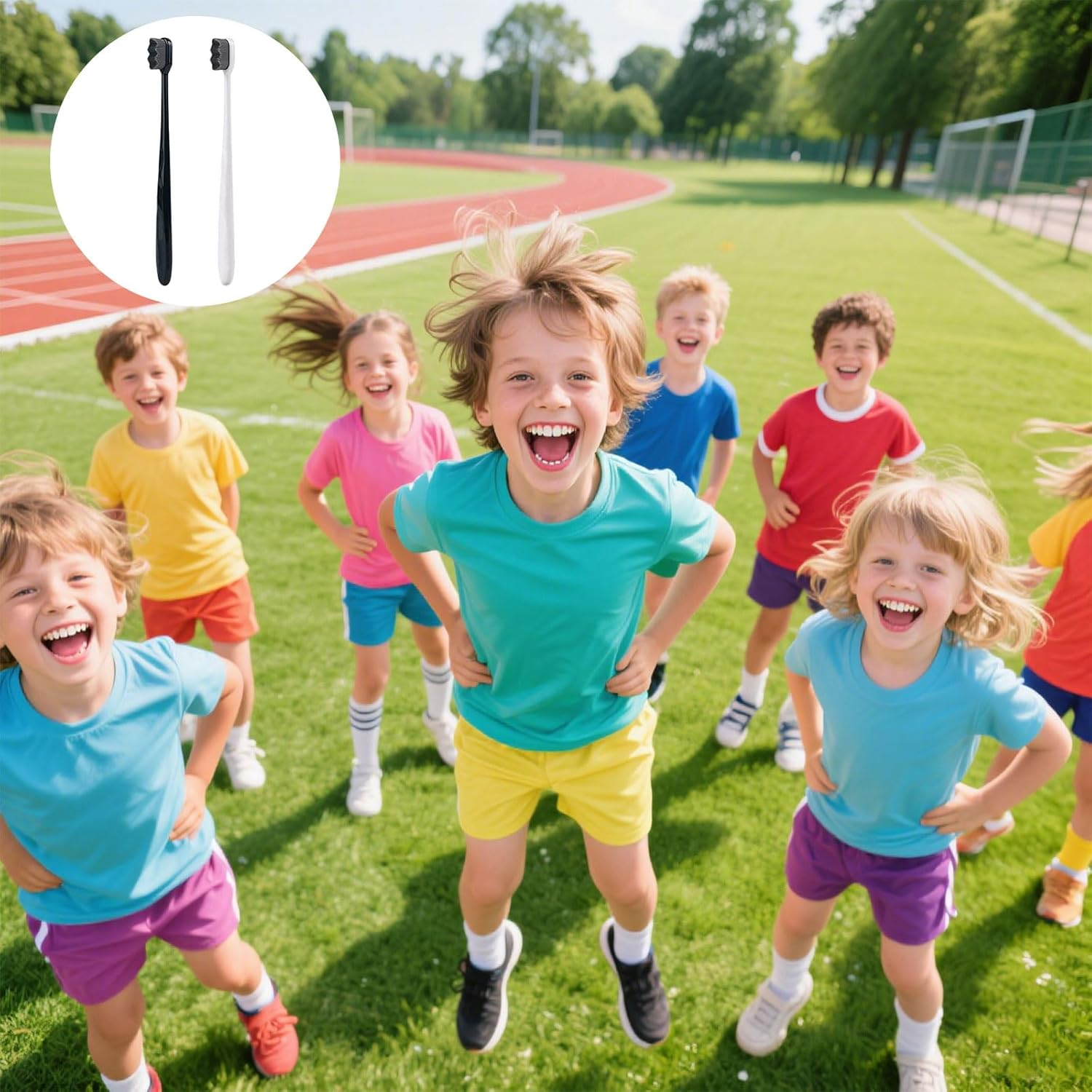 Extra Soft Toothbrush for Sensitive Gums and Teeth with 20000 Ultra Soft Bamboo Charcoal Bristles Excellent Cleaning Effect Black Wave Bristle 2 Pack image number 6