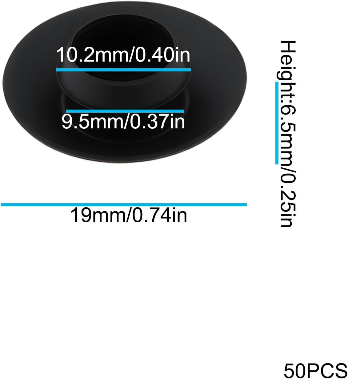 SG Store 50X Black Rubber Car Body Plugs 19X9.5X6.5Mm Suitable for Car Flat Surface Covering image number 4