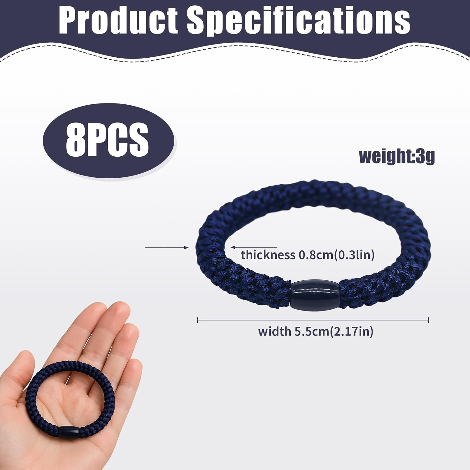 Tiyiyok Girls' Hair Bobbles Pack of 8, Small and Colourful Hair Bands with Stylish Design for Women, Girls and Children with Fine Hair, Coarse Hair, Medium or Long Hair image number 6