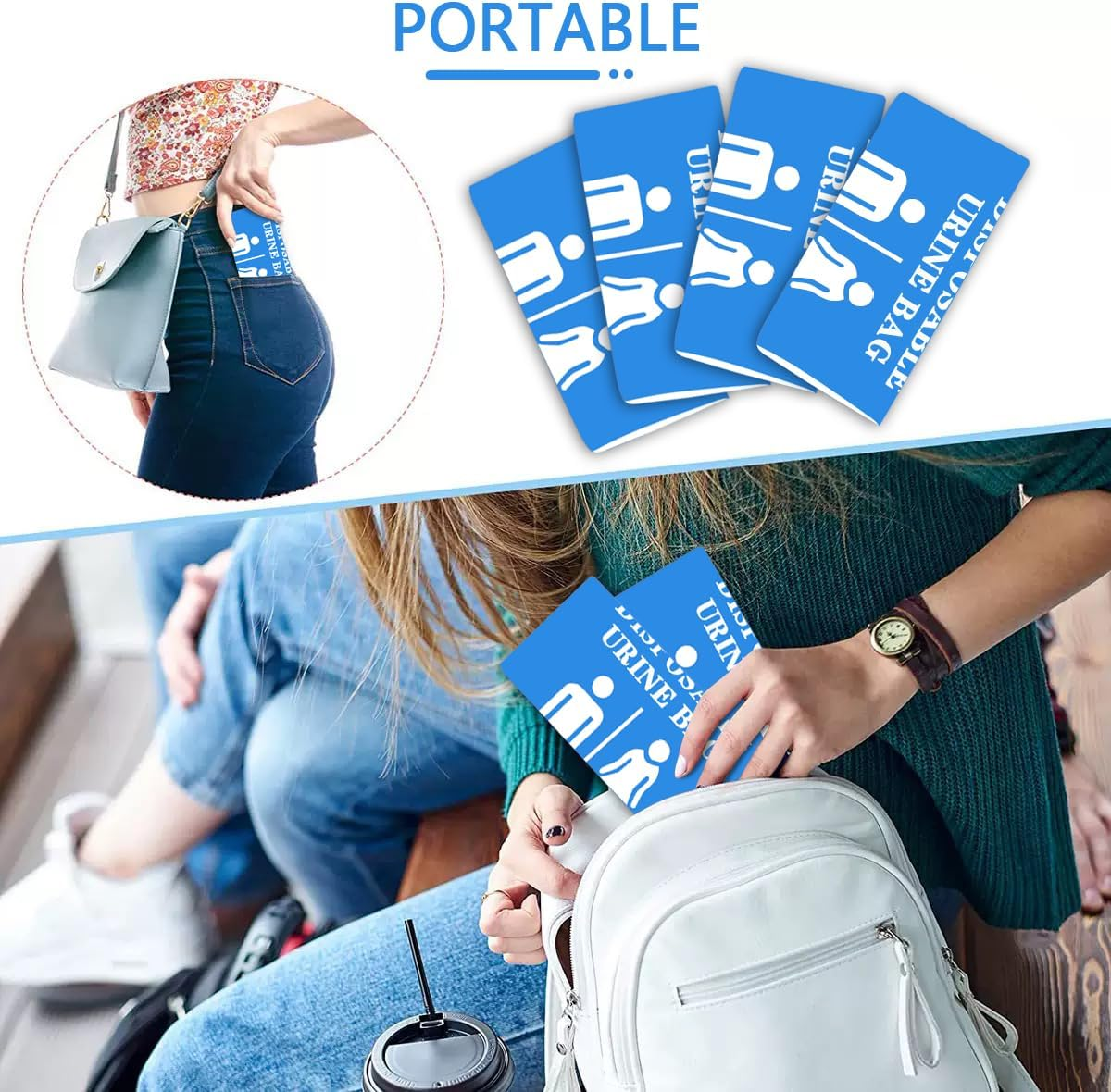 12 PCS Disposable Urine Bags,800Cc Pee Bags for Travel for Women and Men, Portable Emergency Urine Bag with Leakproof Seal for Road Trips, Camping, Hiking, Traffic Jams,Pregnant, Patients image number 3