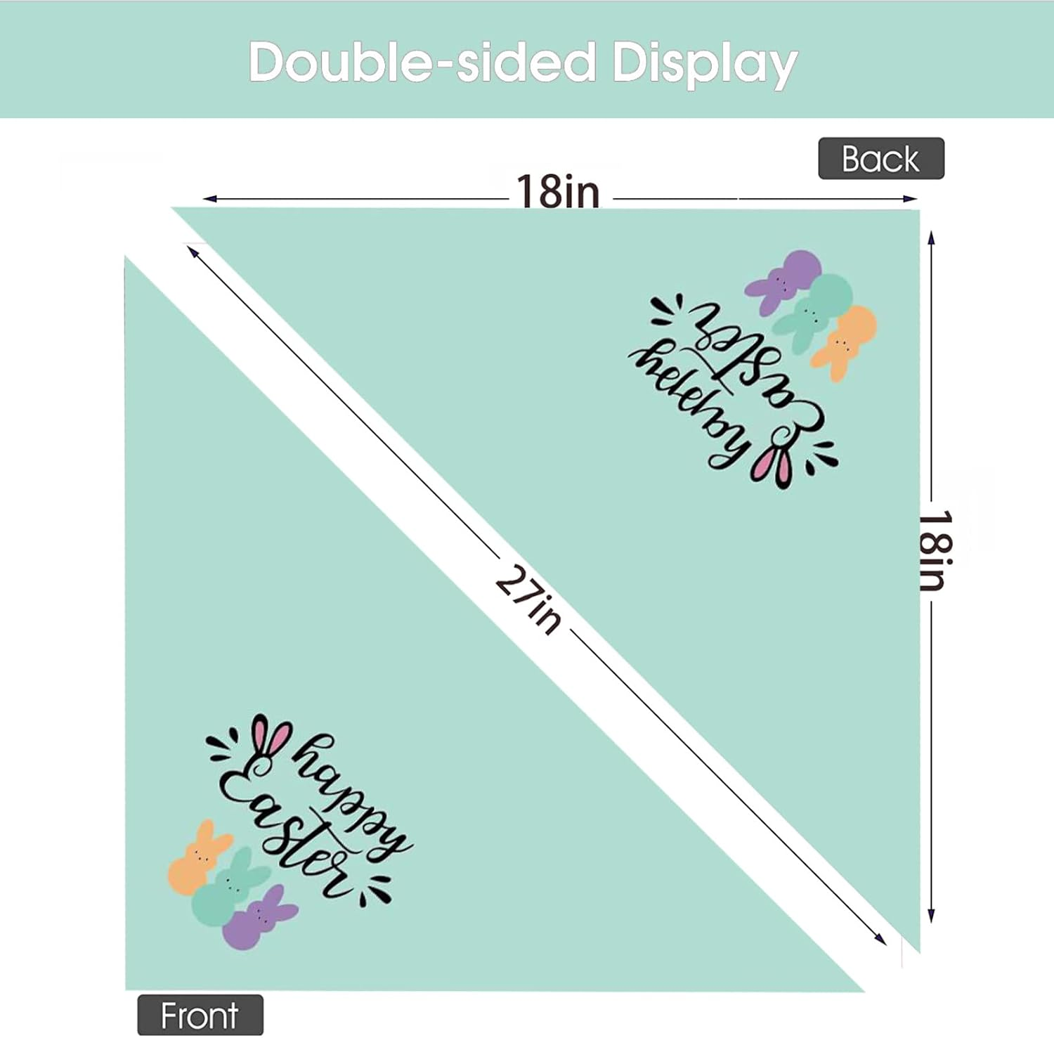 Easter Dog Bandanas Puppy Scarf - Happy Easter Peeps Dog Outfits - 2 Pcs Adjustable Triangle Double-Layer Reversible Pet Bandanas for Small Medium Large Dogs image number 1