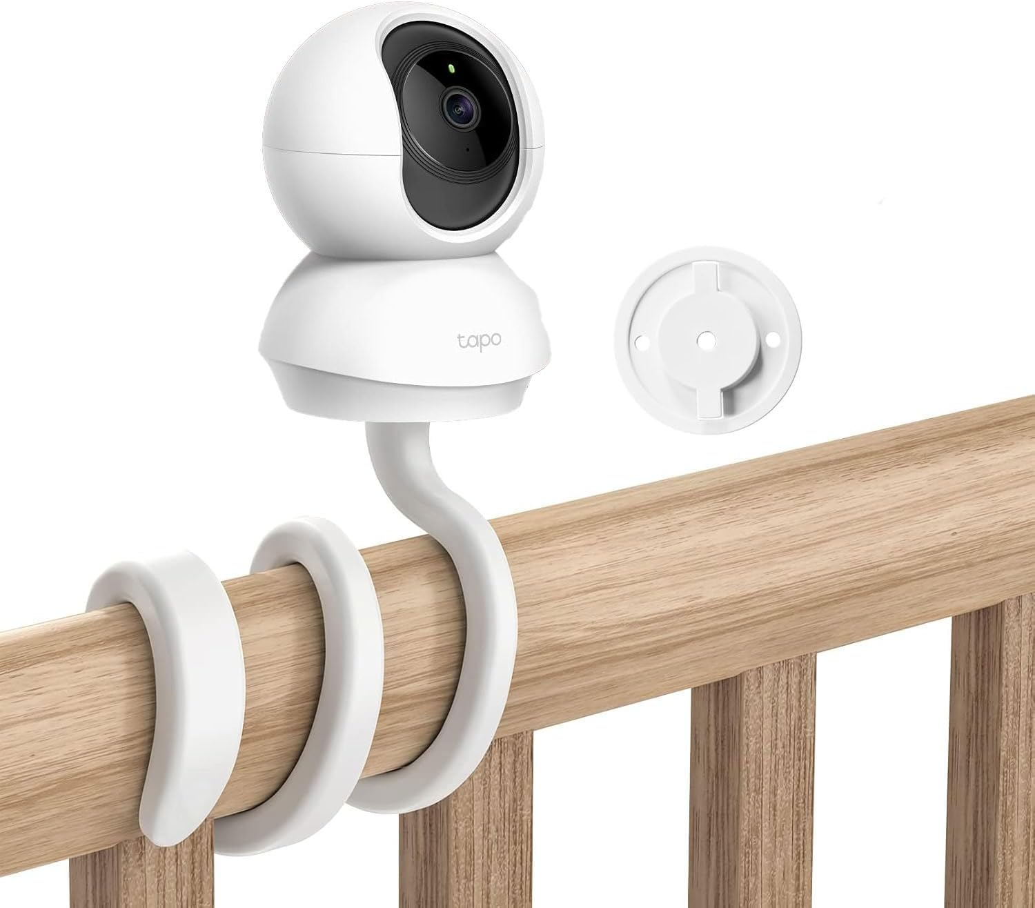 Flexible Baby Monitor Mount Compatible with Tp-Link Tapo C210/ C200 and Kasa Indoor Pan EC70/ EC71/ KC410S,360 Degree Adjustable Security Mount Holder,Easy to Install, without Tools or Wall Damage
