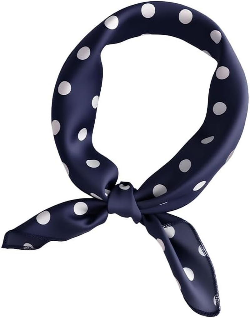 50Cm 1950S Vintage Retro Polka Dots Square Scarf Head Neck Scarves Kerchief Neckerchief