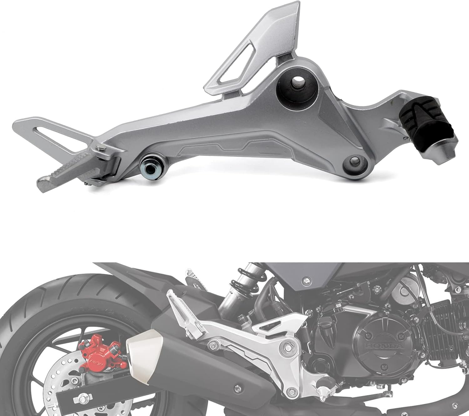 Minho Motorcycle Right Side Footpegs Pedal Footrest Assembly Fit for Honda Grom Msx125 SF 2016-2020 Parts image number 2