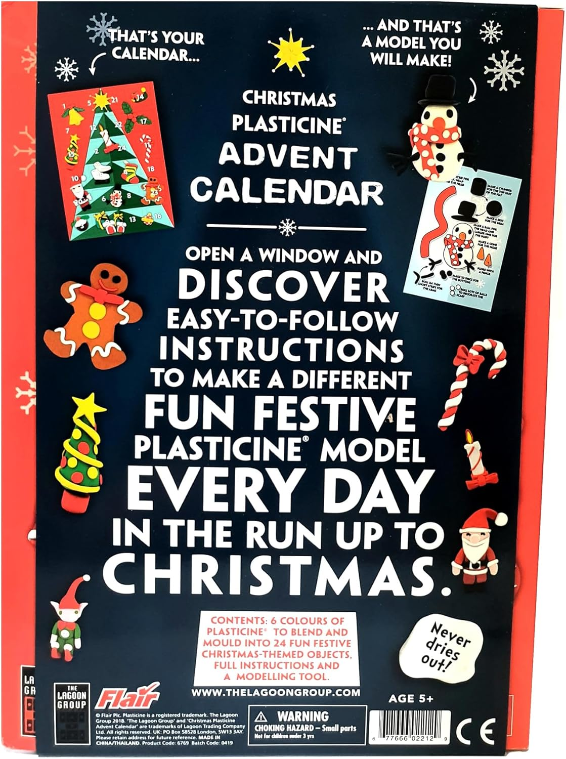 Lagoon Group the 6769 Plasticine Christmas Advent Calendar, Multi image number 3