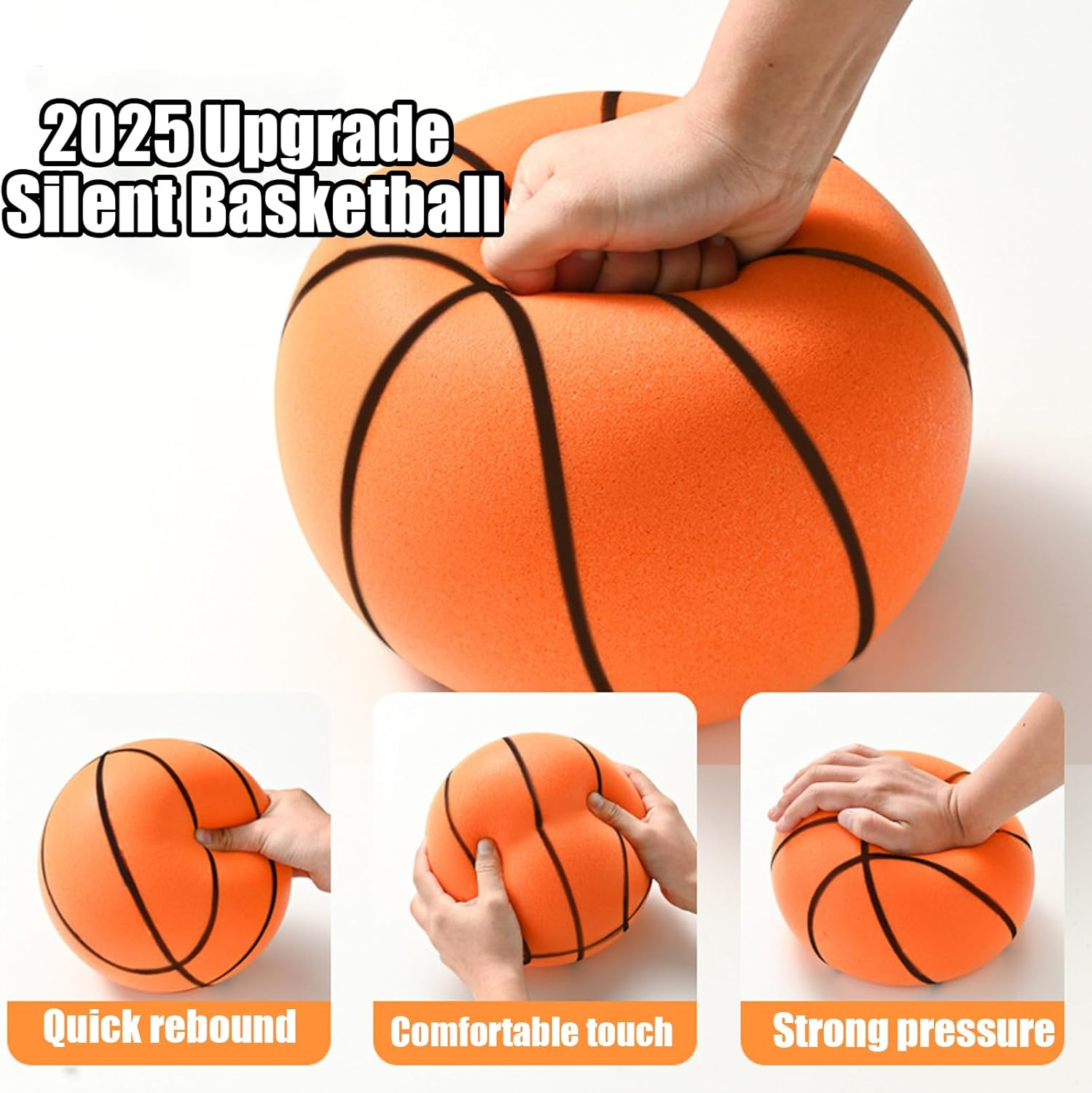 Sprstar Silent Basketball,Dribble Dream Silent Basketball,Si Lent Basket Ball Indoor Use,Foam Basket-Ball Indoor Training Ball for Various In-Door Activities for Quiet Dribbling(No. 7,9.4 In) image number 6
