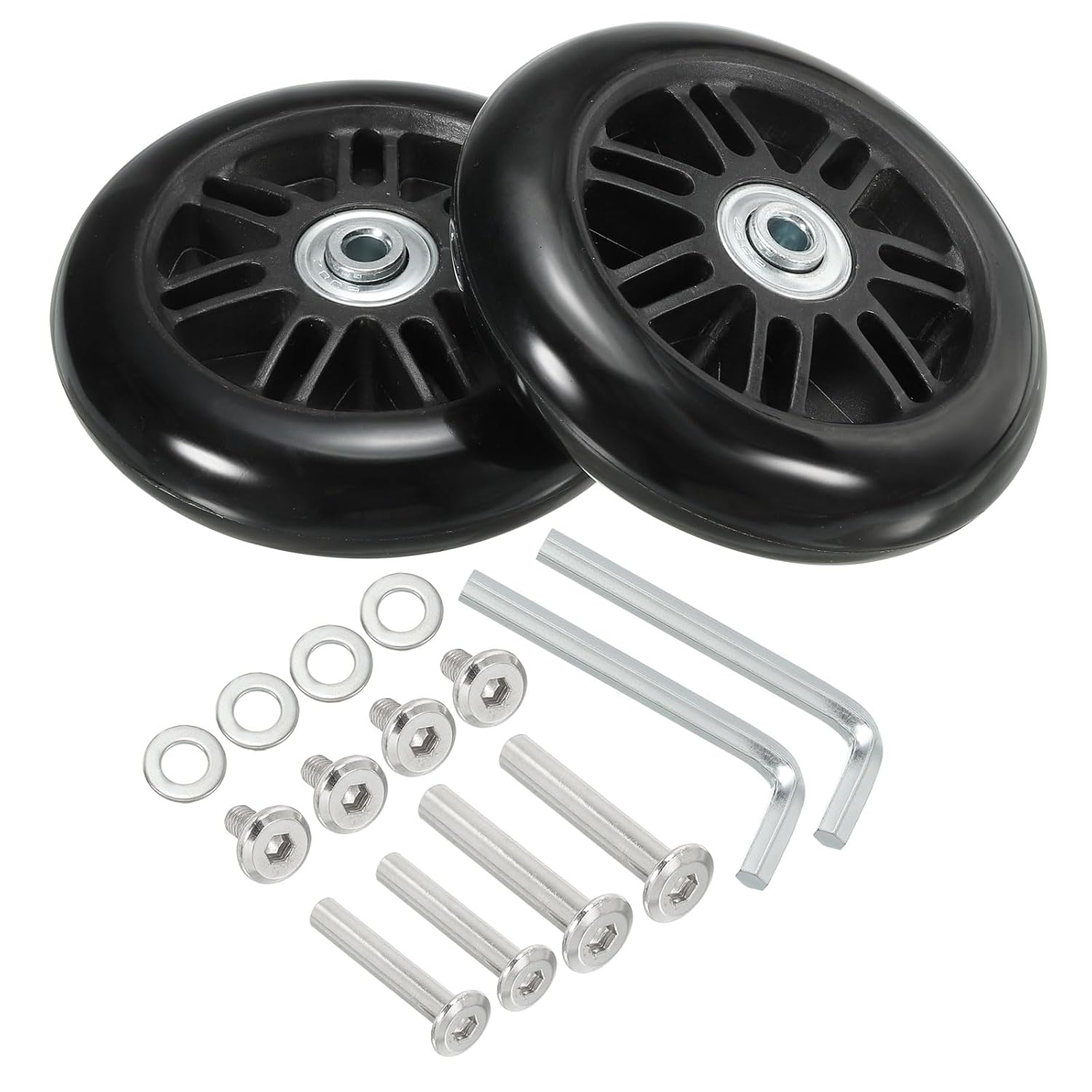 Uxcell Replacement Luggage Suitcase Wheels Repair Kit, 94Mmx24Mm Wear-Resistant & Mute Swivel Caster Wheels image number 2