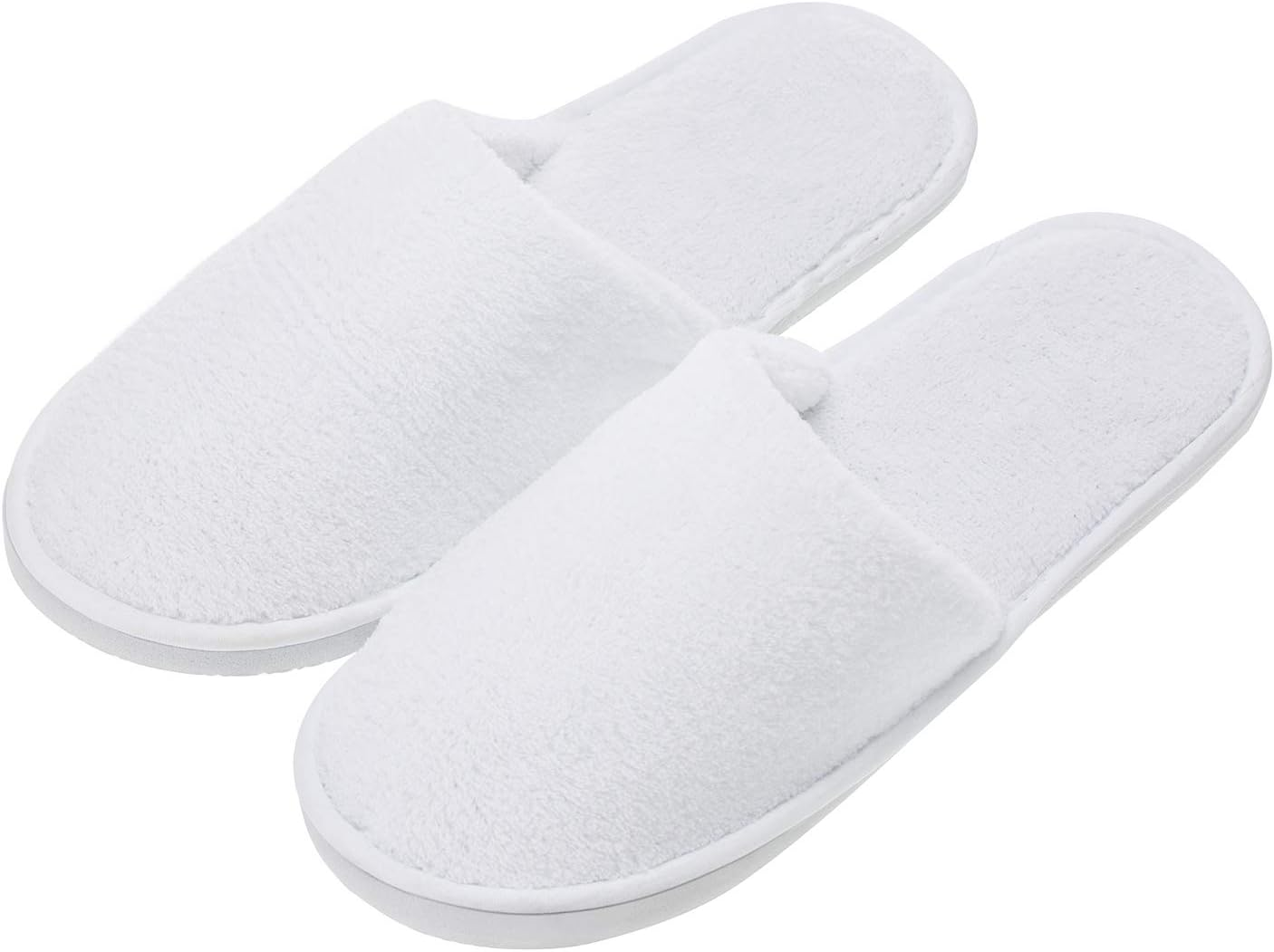 Echoapple 5 Pairs of Deluxe Closed Toe White Slippers for Spa, Party Guest, Hotel and Travel image number 5