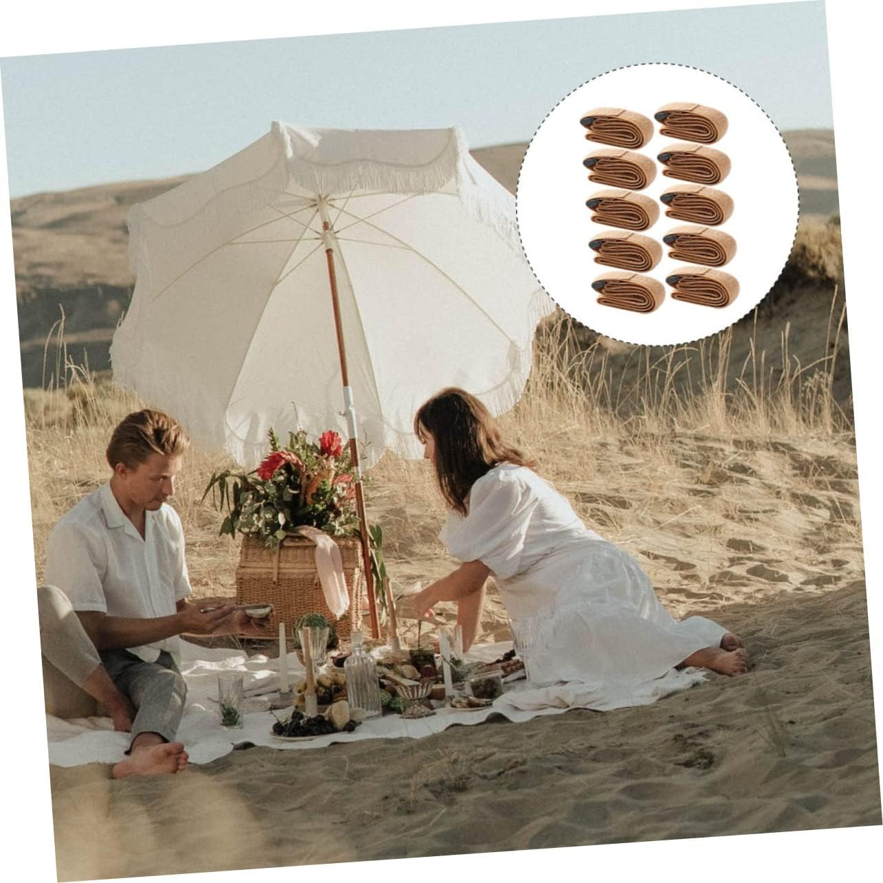 ARTIBETTER 20Pcs Luggage Bounding Straps Tie down Strap for Luggage Camping Supply Elastic Buckle Binding Belts Heavy Duty Random Color image number 1