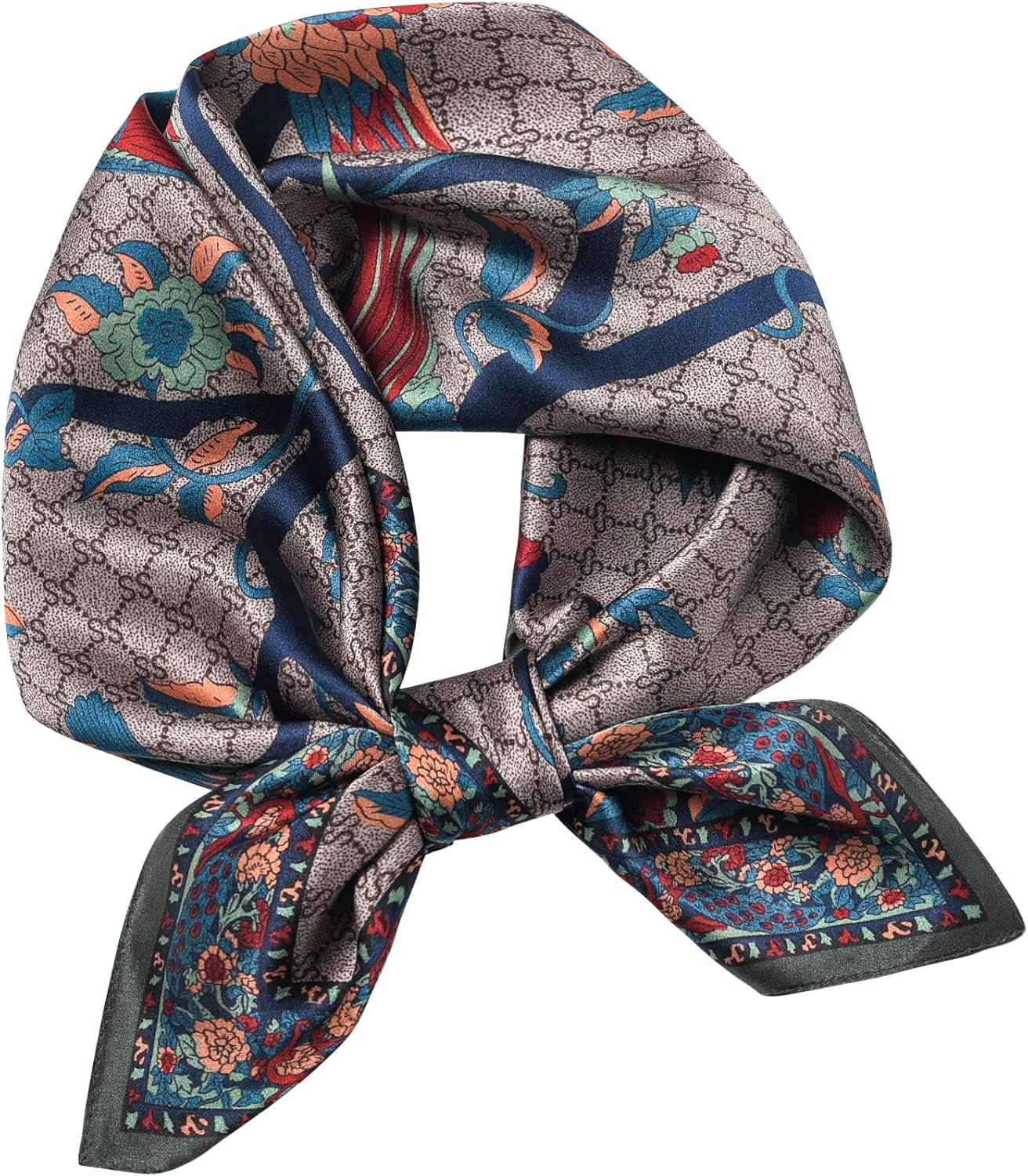 100% Pure Mulberry Silk Square Scarf 25.6" X25.6'' - Head & Neck Scarf for Women, Gift-Packaged