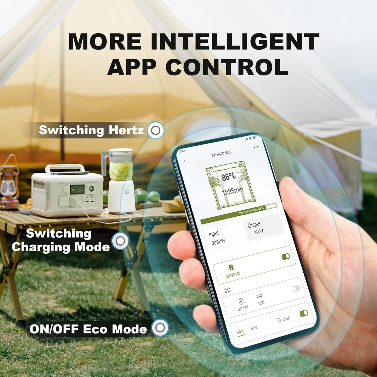 ALLPOWERS 600W 299Wh Portable Power Station R600 Beige Lifepo4 Battery Solar Generator MPPT, UPS Power Supply Backup for Emergency Camping RV Outdoors Home Use, 1 Hour Fast Charging image number 4