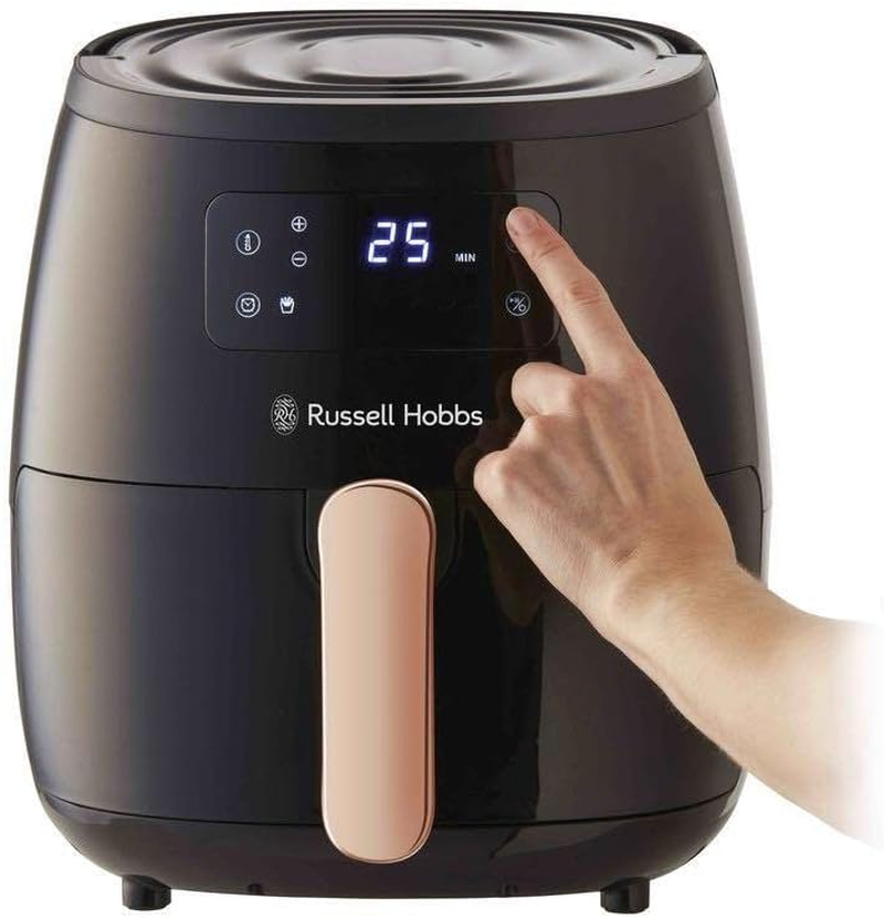 Russell Hobbs Brooklyn Digital Air Fryer, RHAF15, Large 5.7L Capacity, 7 Auto Air Fry Functions, Manual Mode up to 200&deg;C, Digital Touchscreen Display, Dishwasher Safe Plate, Black/Copper image number 2