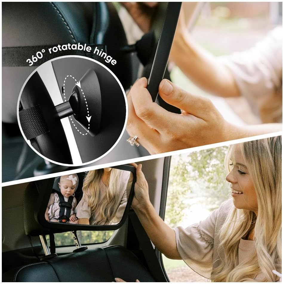 Cubble Wide-Angle,Shatterproof 360&deg; Car Mirror, Improved Version with Removable Base, Wide Angle View (Black) image number 4