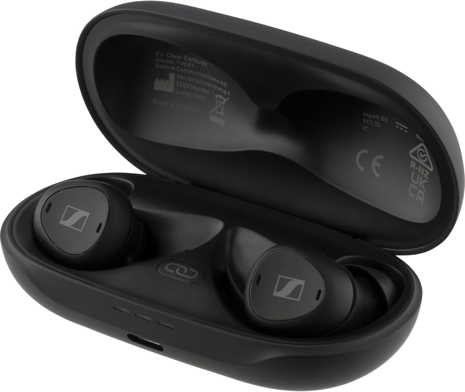 Sennheiser TV Clear Set &ndash; True Wireless Earbuds & TV Connector &ndash; Bluetooth In-Ear Headphones with Ambient Awareness, Passive Noise Cancellation, Qi Wireless Charging and 37-Hour Battery Life image number 1