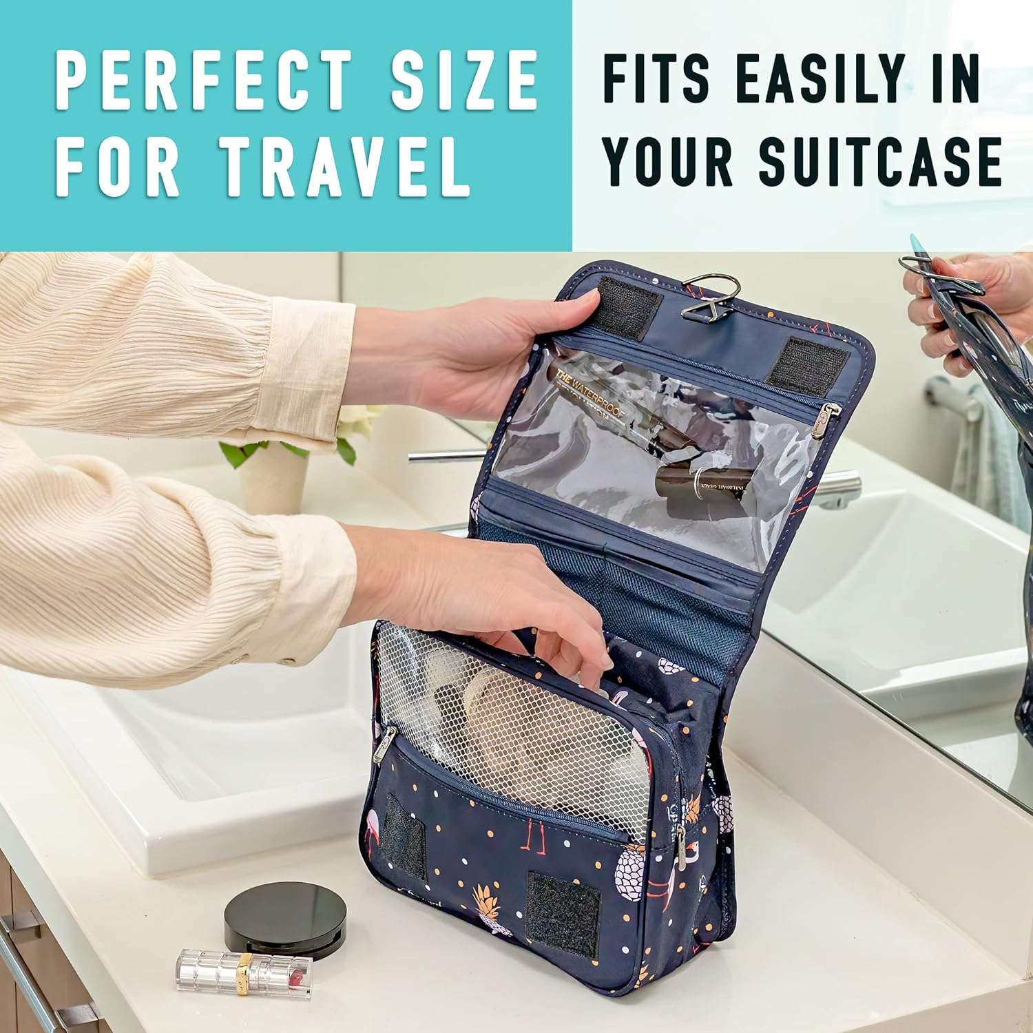 Toiletry Bags for Travel Toiletries Cosmetics Makeup Hanging Hook 5 Storage Areas from Paton Travel Australia image number 5