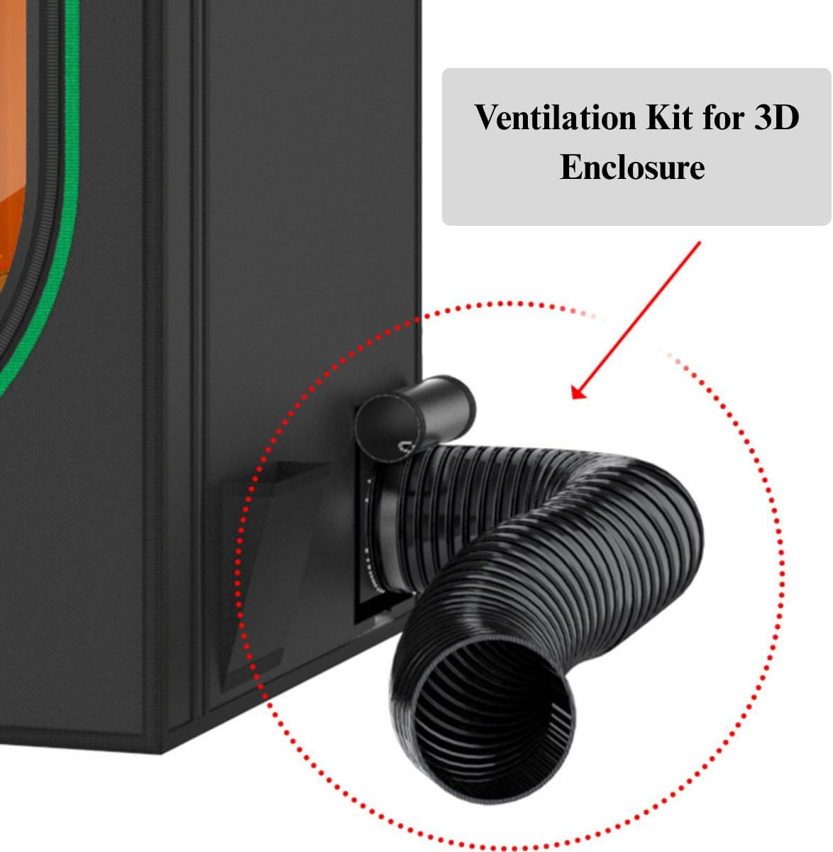 Exhaust Fan, 3D Printer Enclosure Fan Kit, Portable Exhaust Fan Hood Smoke Filter Extractor, Eliminate Odors Dustproof Isolate Noise Wtih Switch and Filter for Anycubic/Elegoo/Creality image number 6